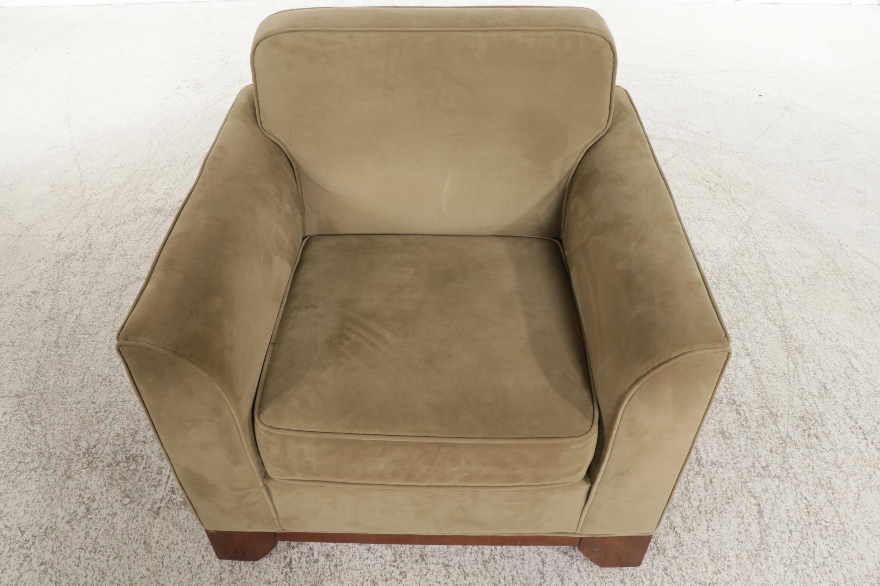 Contemporary Sage Green Microfiber Upholstered Easy Armchair