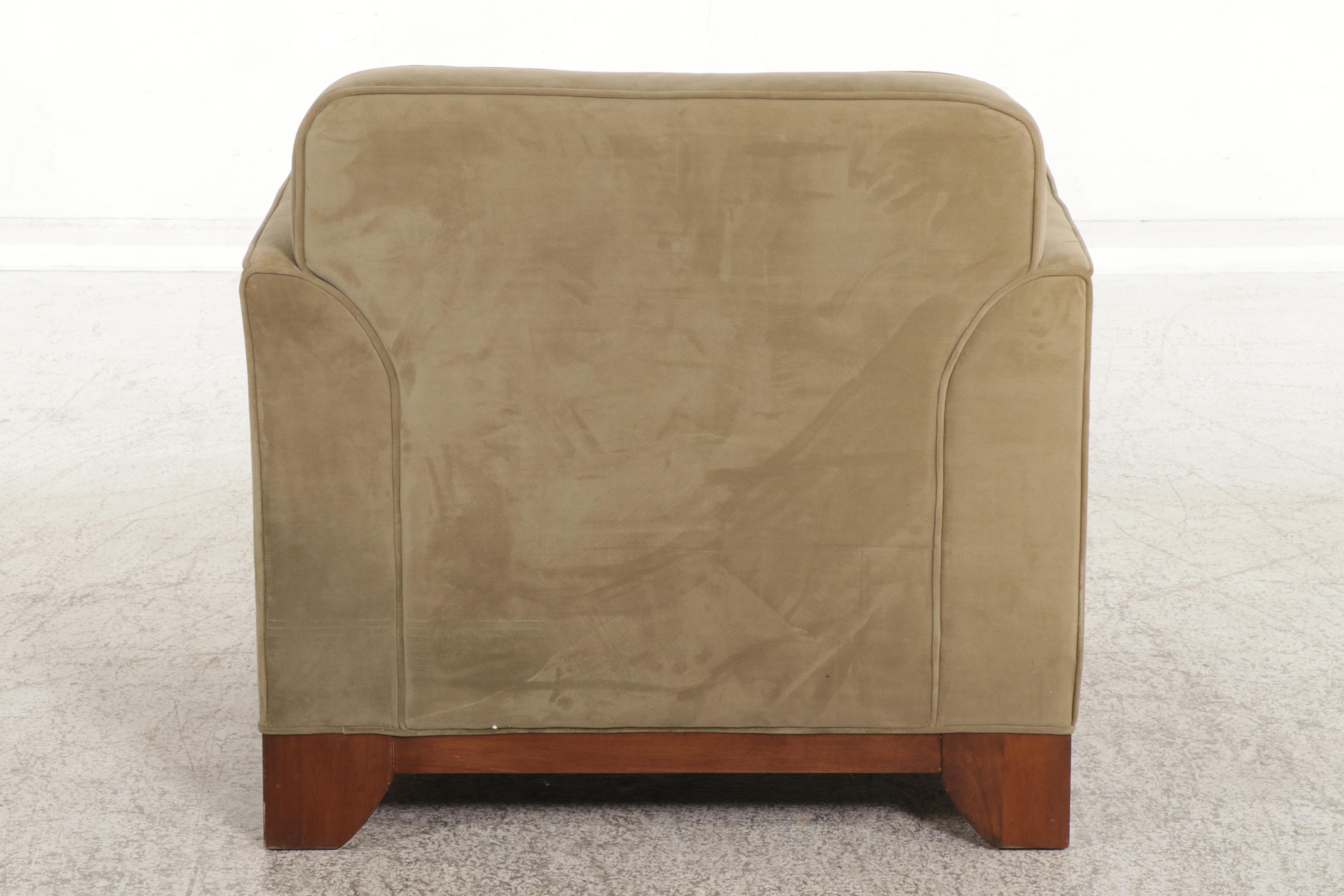 Contemporary Sage Green Microfiber Upholstered Easy Armchair