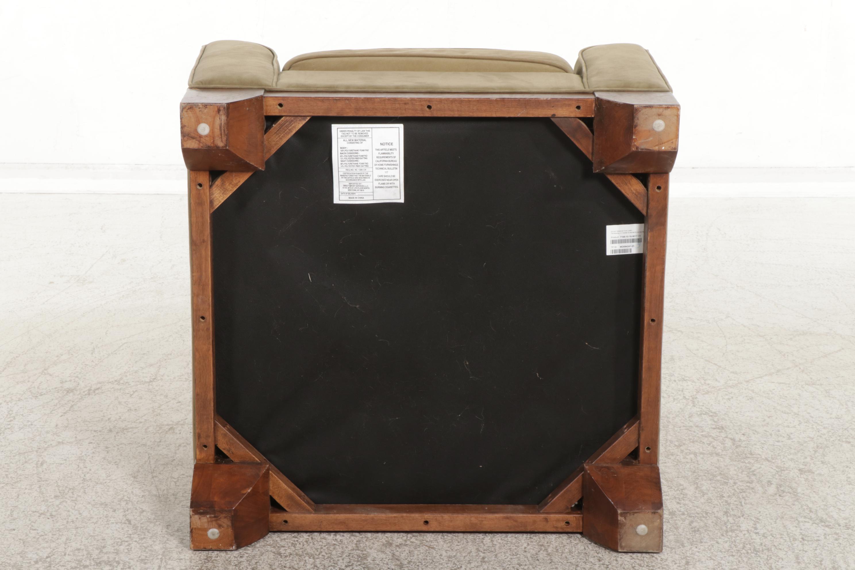 Contemporary Sage Green Microfiber Upholstered Easy Armchair