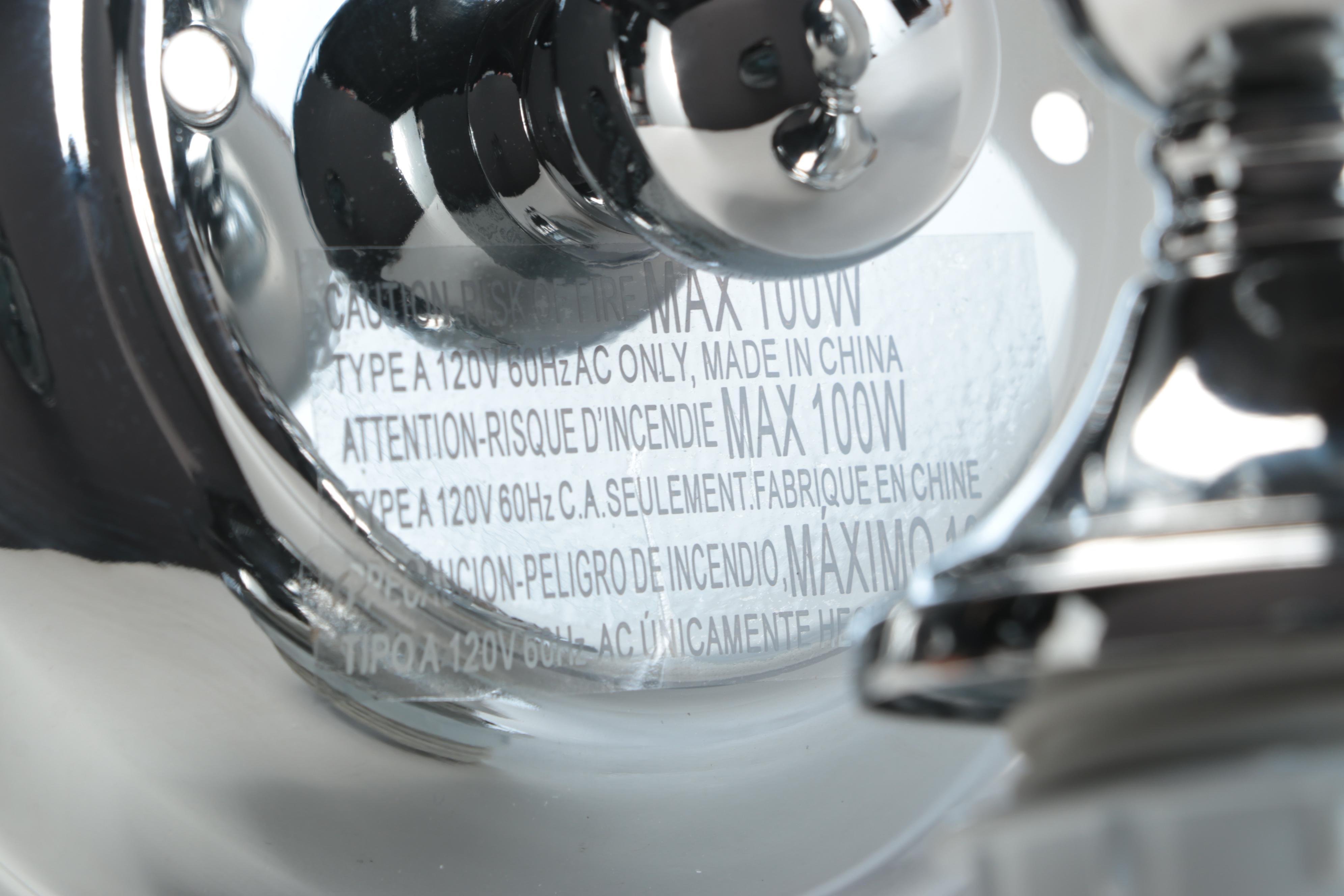 Pair of Polished Chrome Vanity Wall Sconces