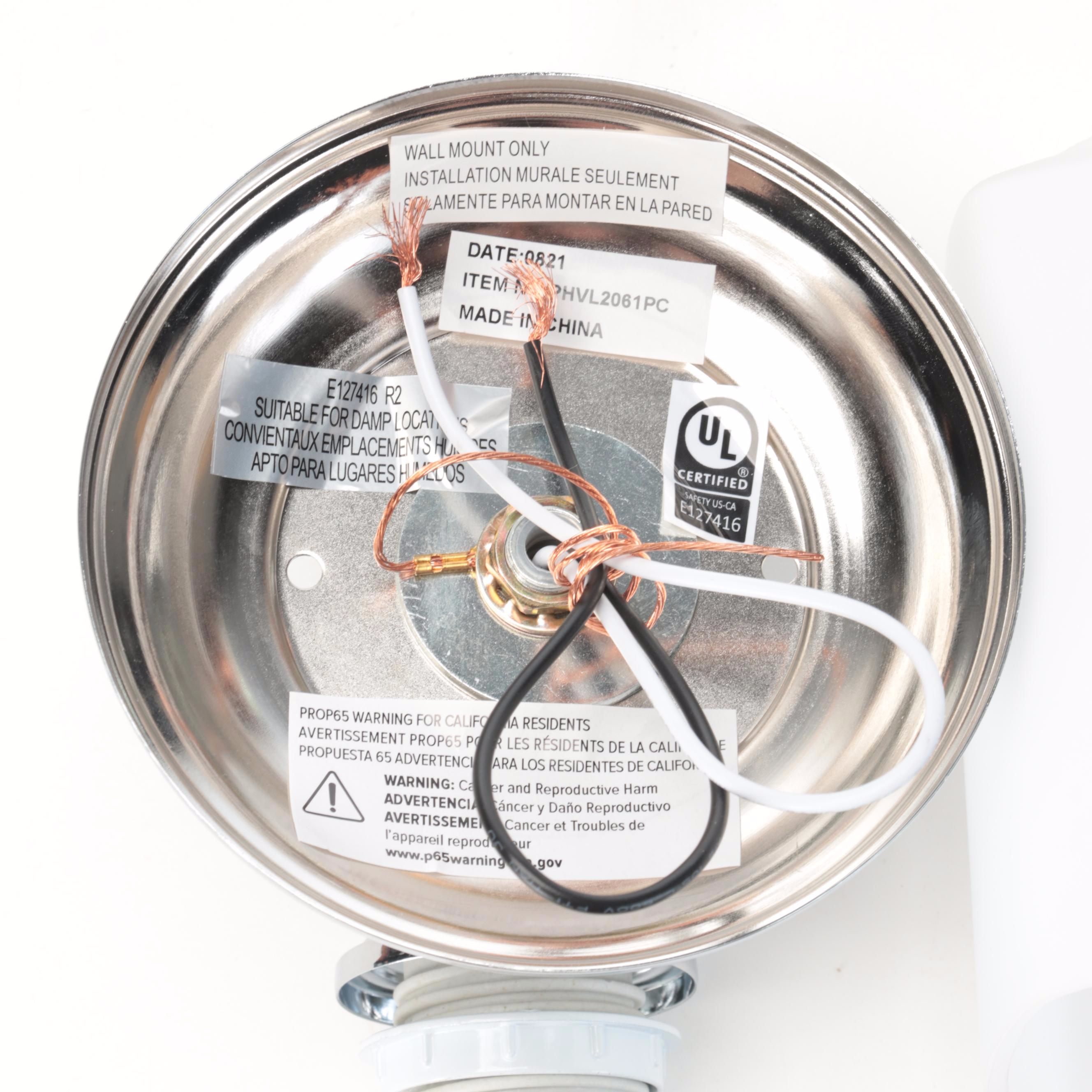 Pair of Polished Chrome Vanity Wall Sconces