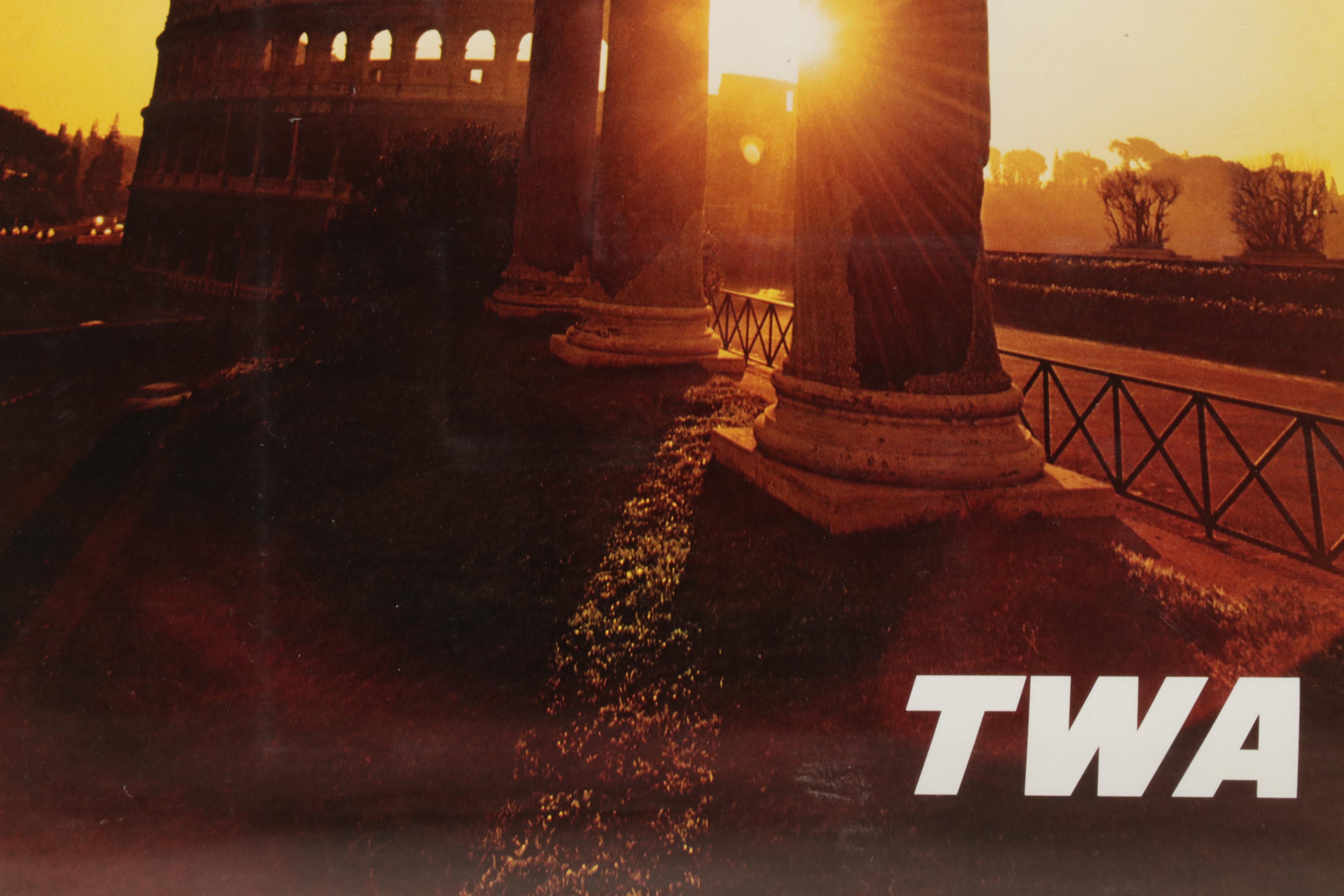 Trans World Airlines Offset Lithograph Posters "Egypt" and "Italy," 1973