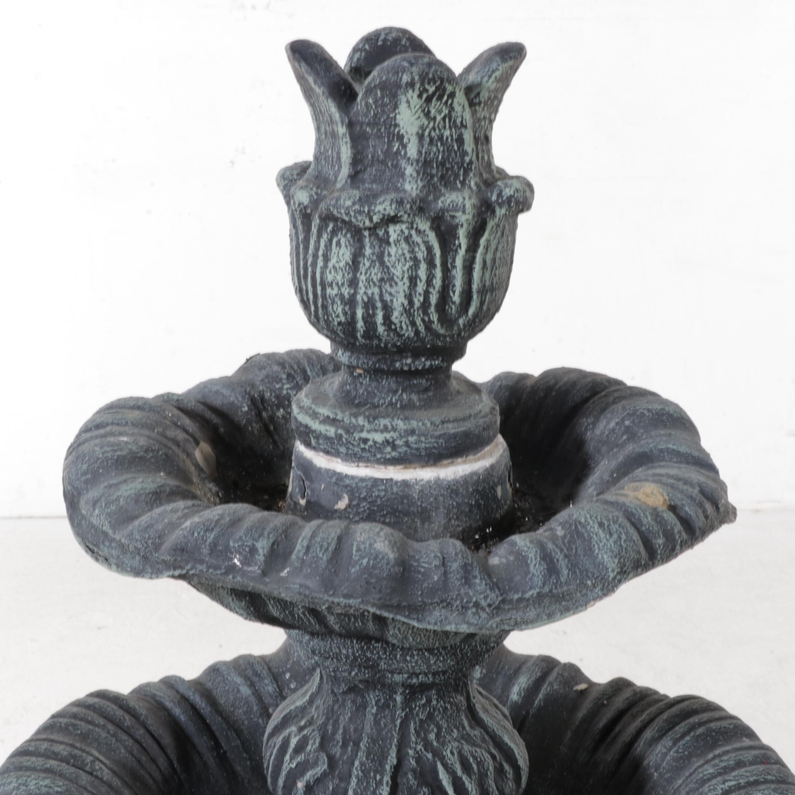 Neoclassical Style Four Tier Cast Concrete Outdoor Fountain