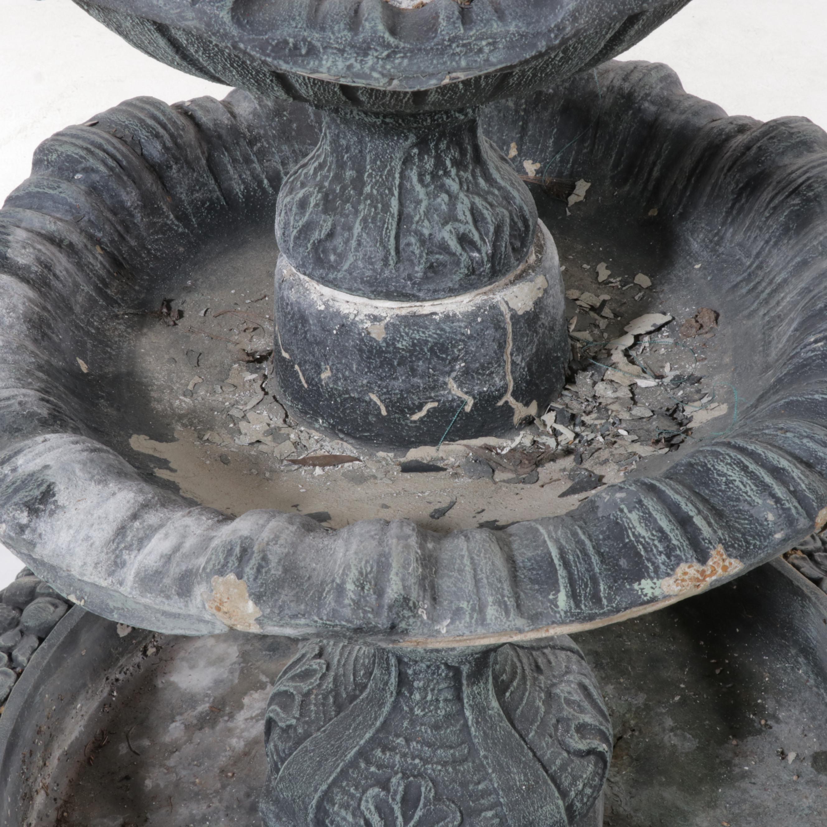 Neoclassical Style Four Tier Cast Concrete Outdoor Fountain