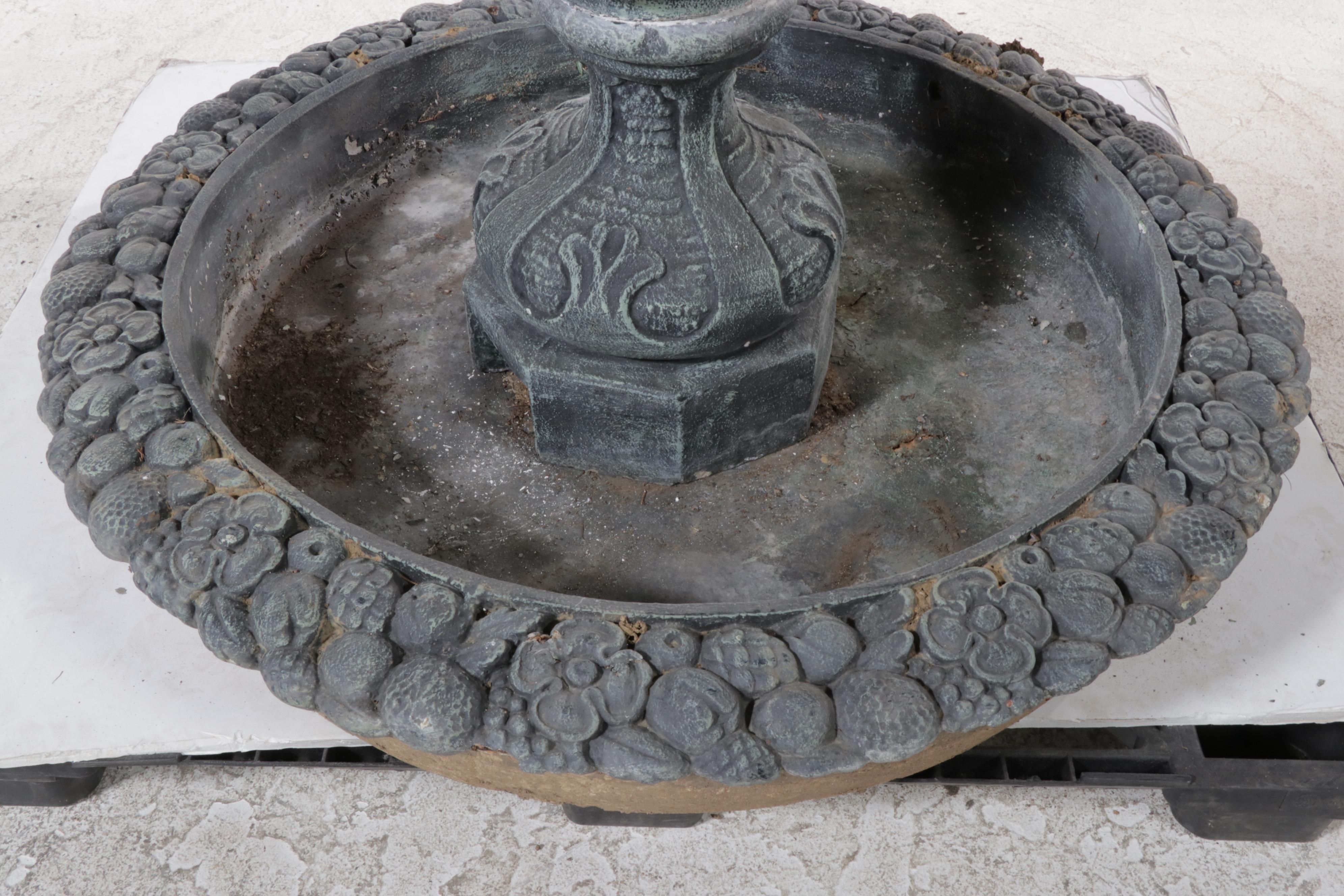 Neoclassical Style Four Tier Cast Concrete Outdoor Fountain