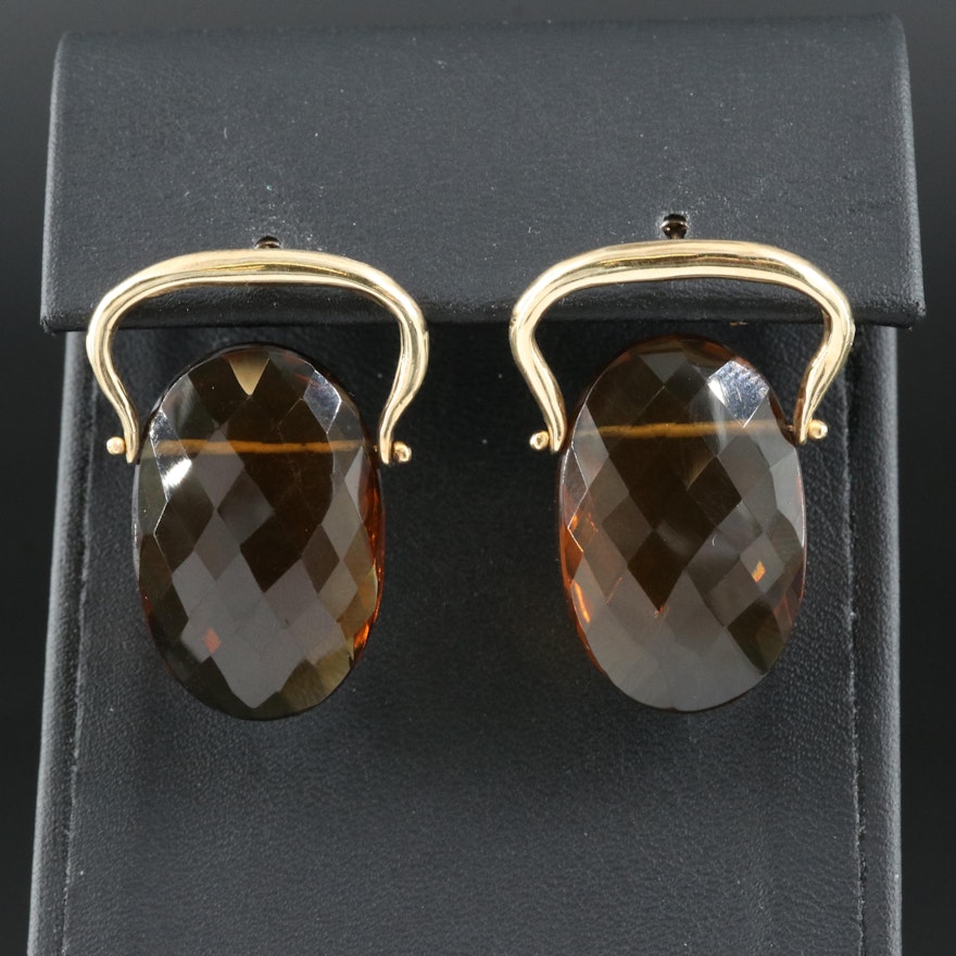 14K Smoky Quartz Earrings