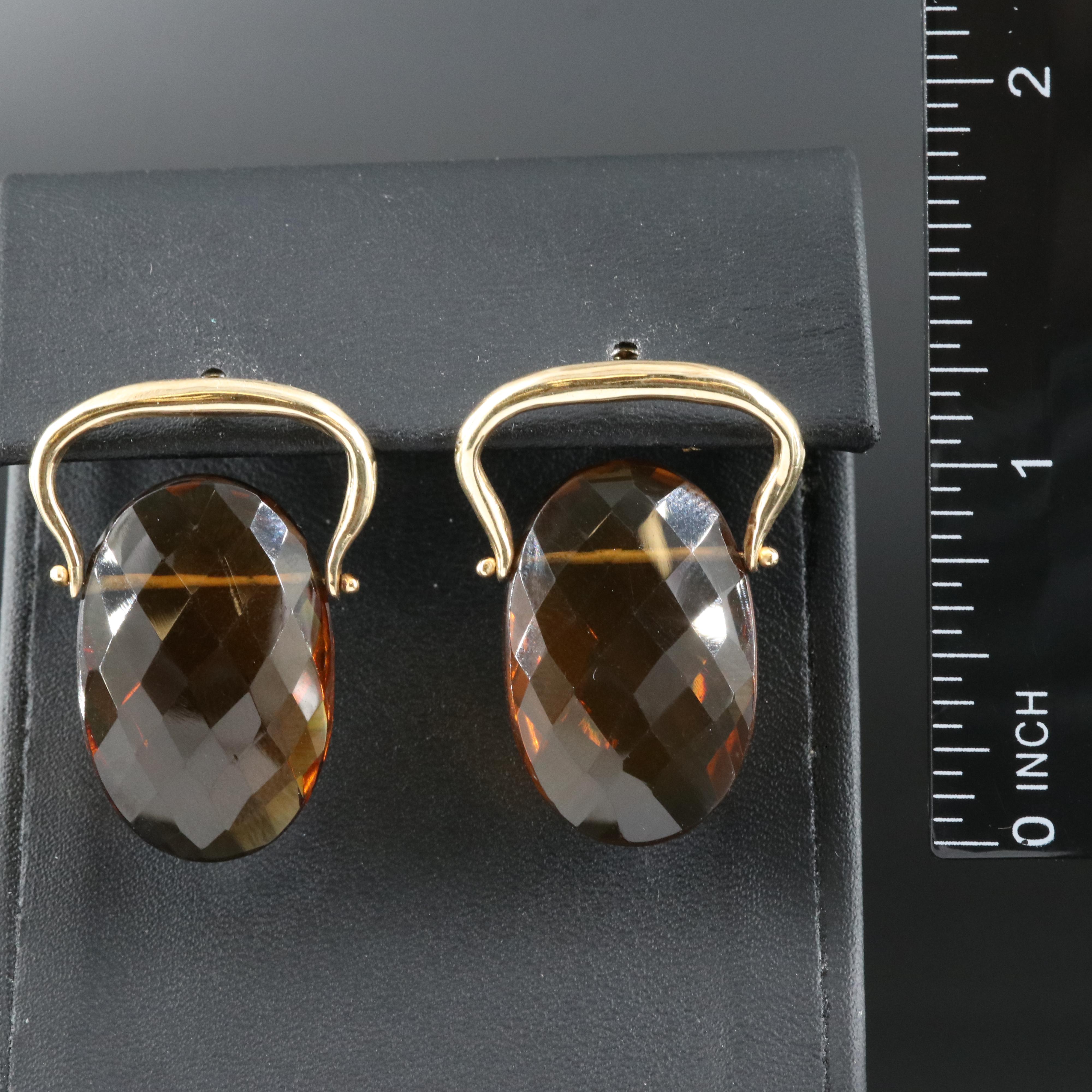 14K Smoky Quartz Earrings