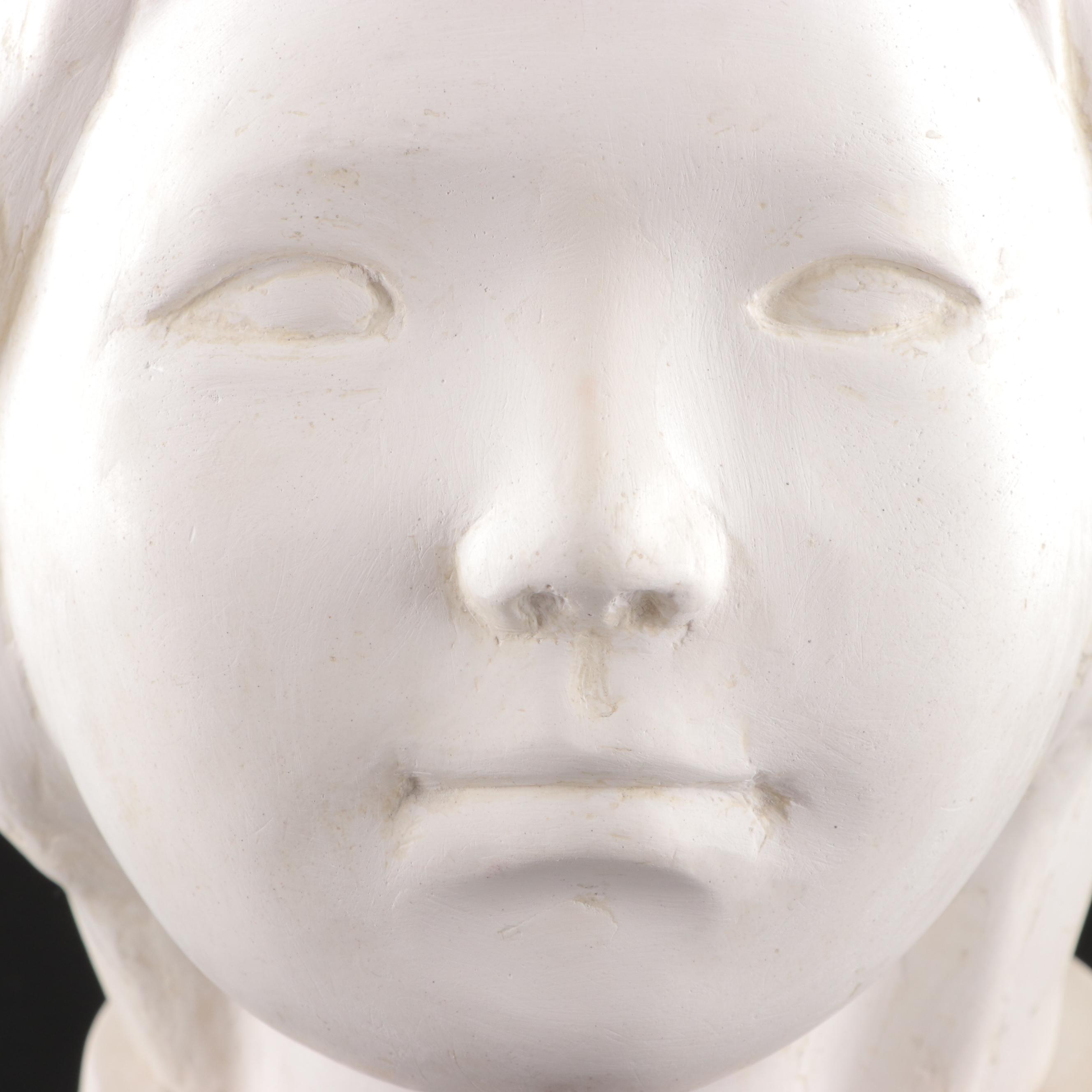 Cast Plaster Bust, Mid to Late 20th Century