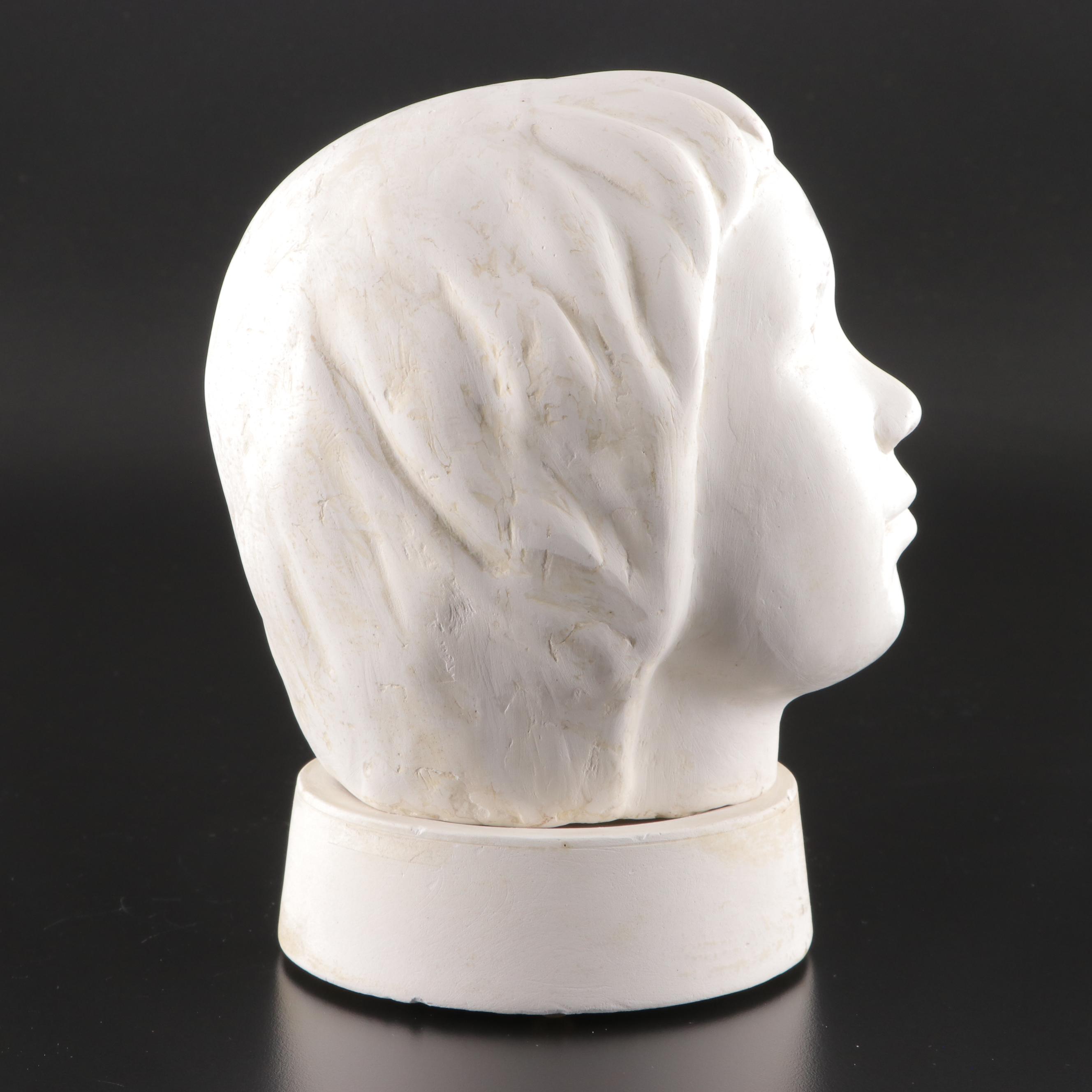 Cast Plaster Bust, Mid to Late 20th Century