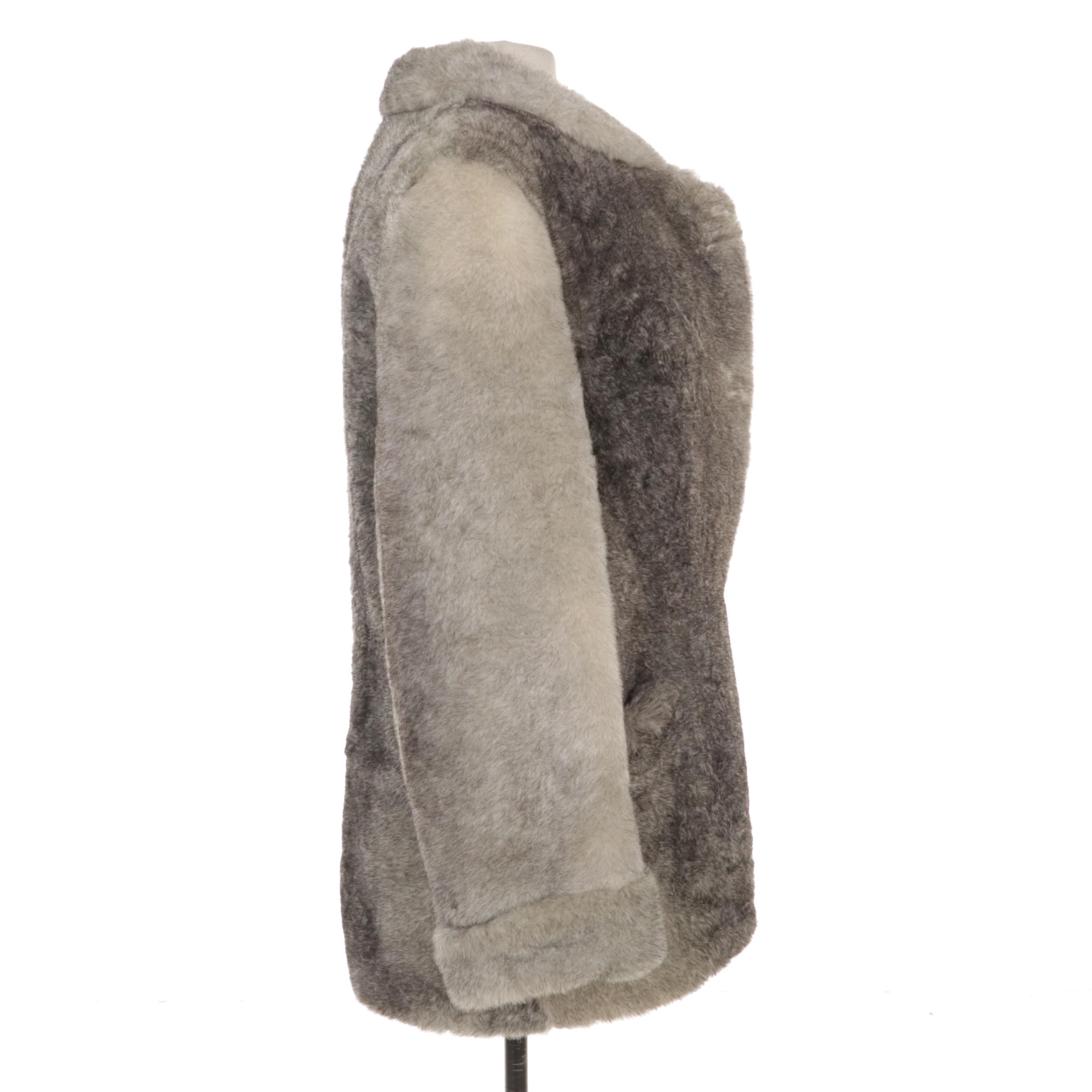 Eddie Bauer Ice Gray Sheepskin Coat, Late 20th Century