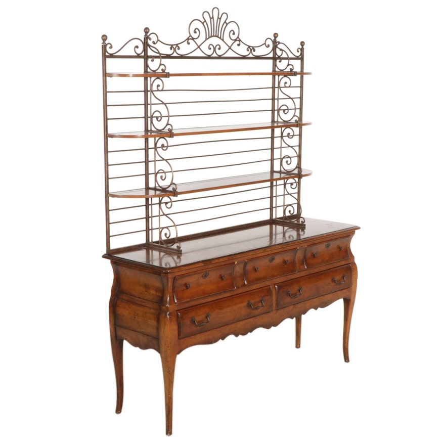 Henredon "Registry" French Style Fruitwood and Iron Buffet a Deux Corps