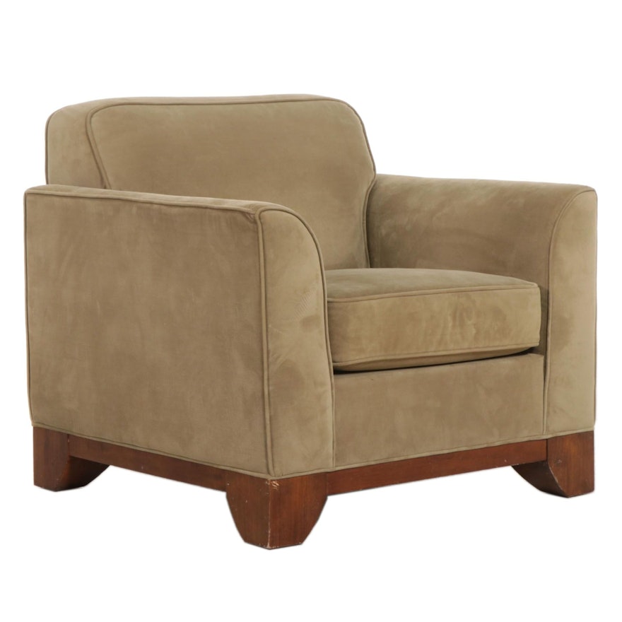 Contemporary Sage Green Microfiber Upholstered Easy Armchair