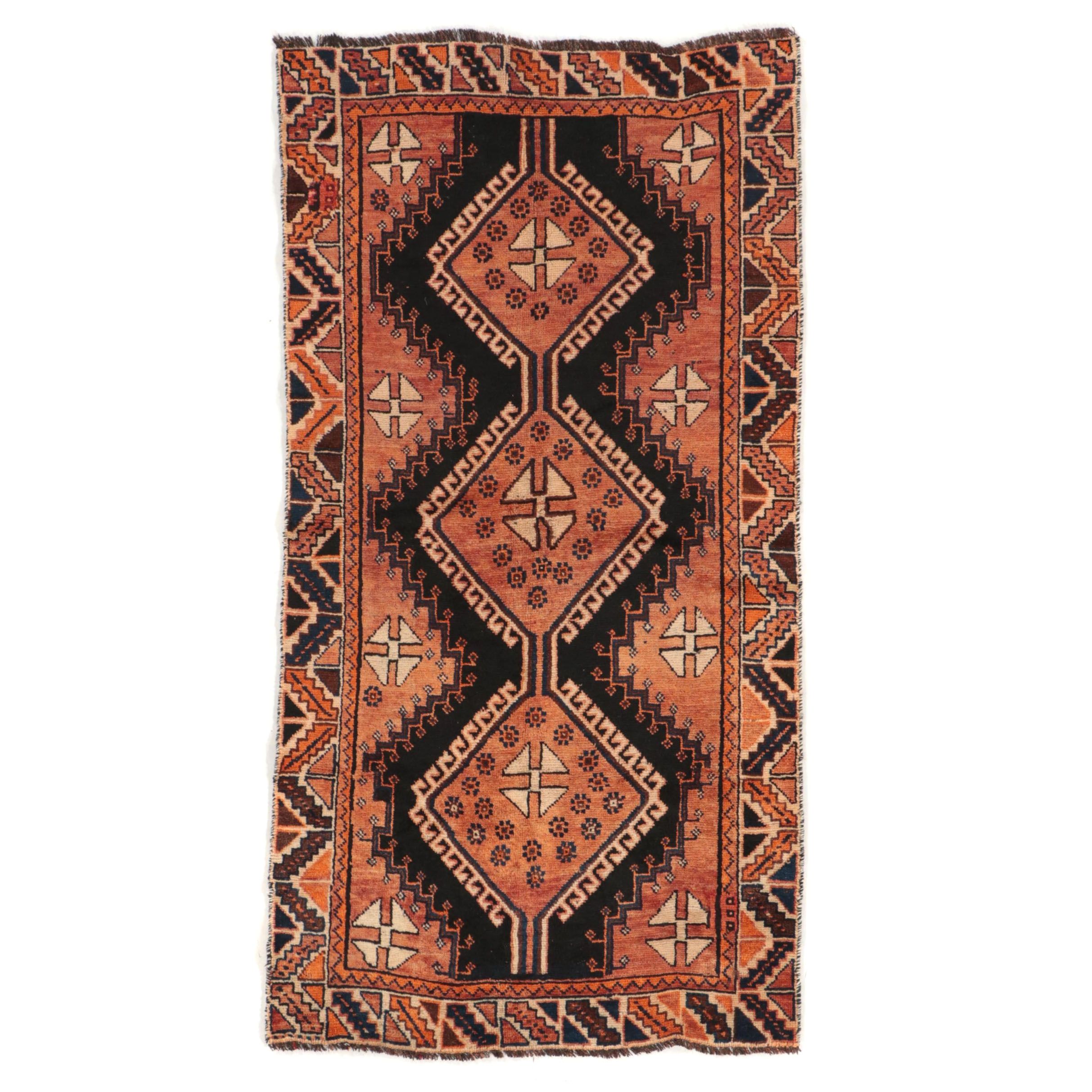 3'7 x 7' Hand-Knotted Persian Shiraz Area Rug