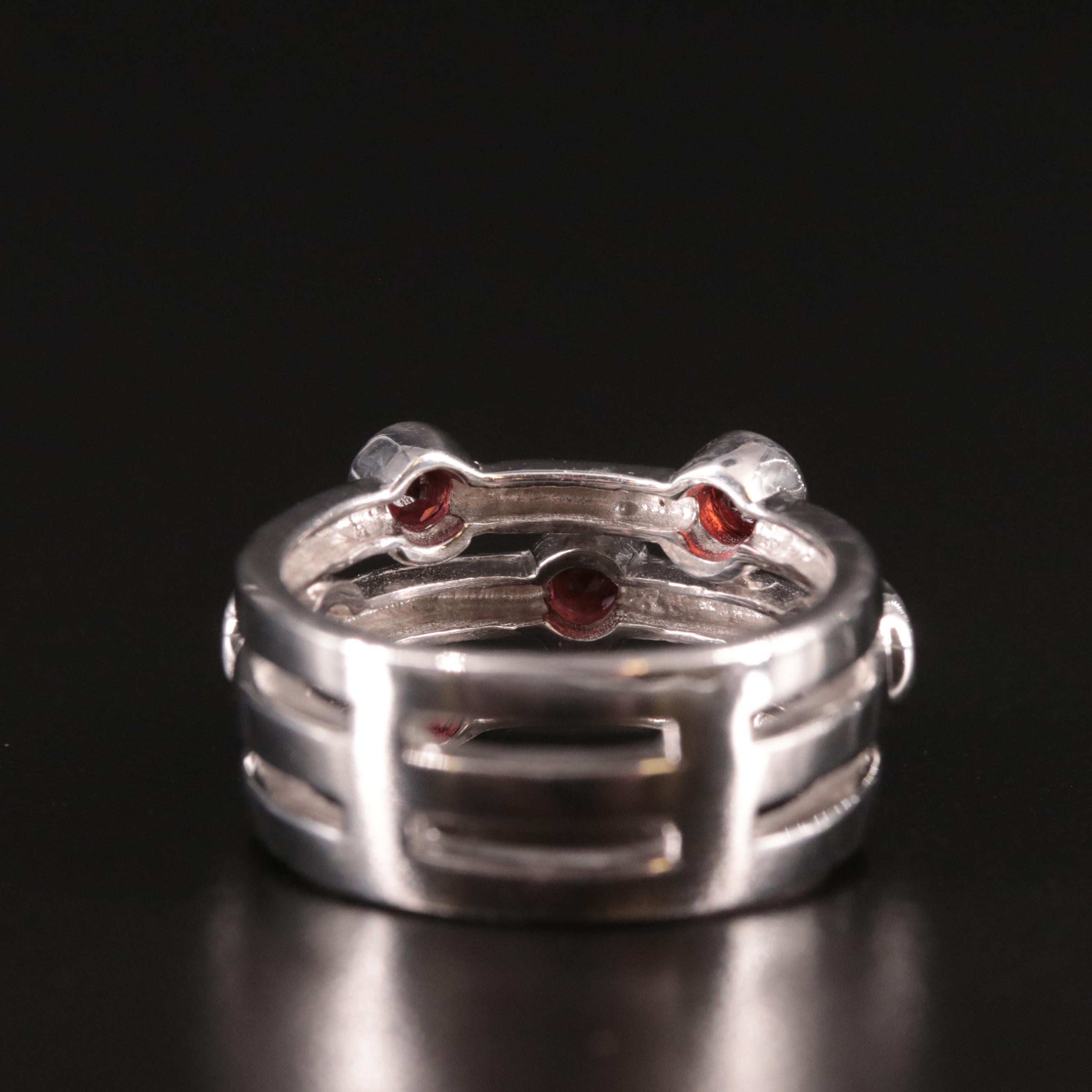 Sterling Garnet Multi Stone Ring