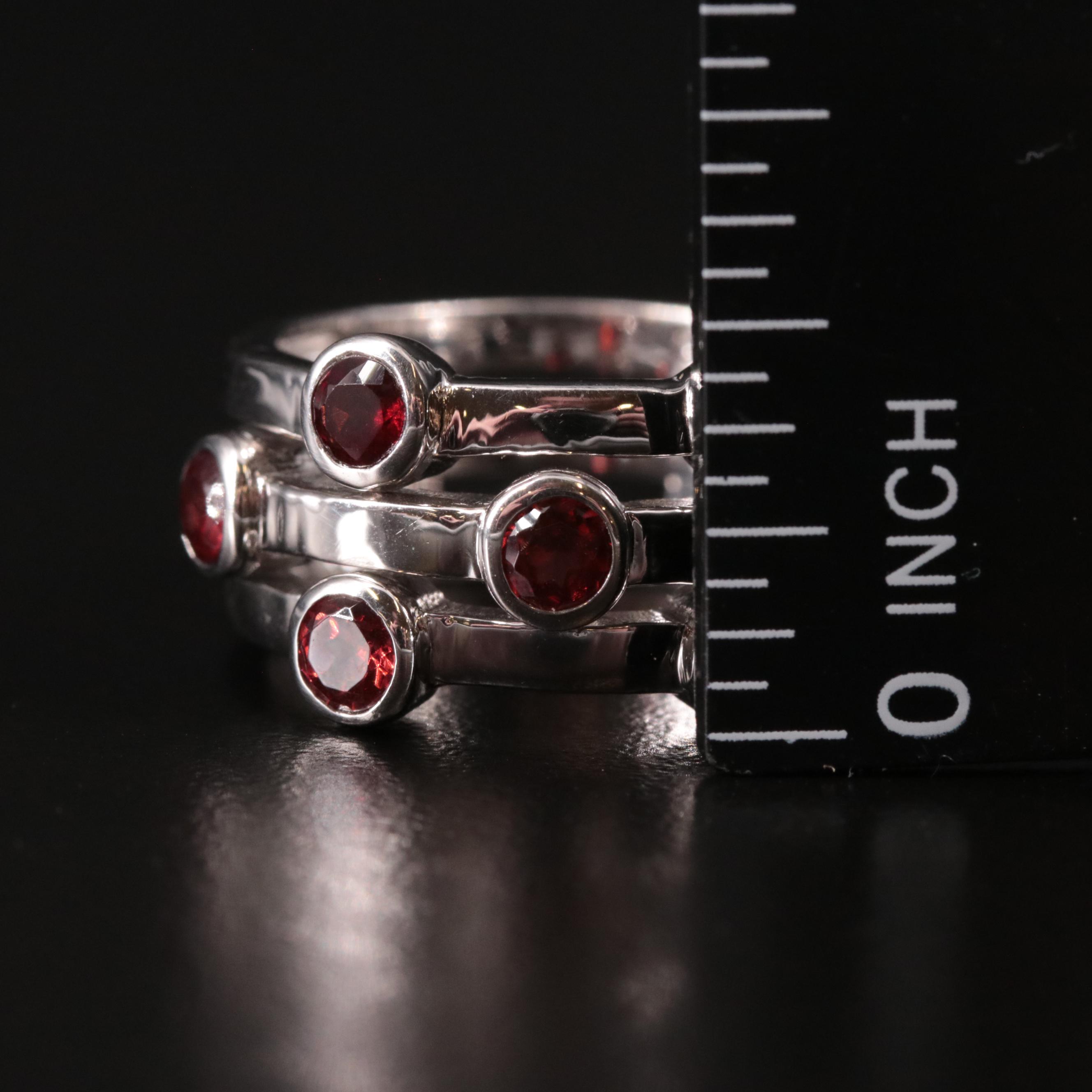 Sterling Garnet Multi Stone Ring