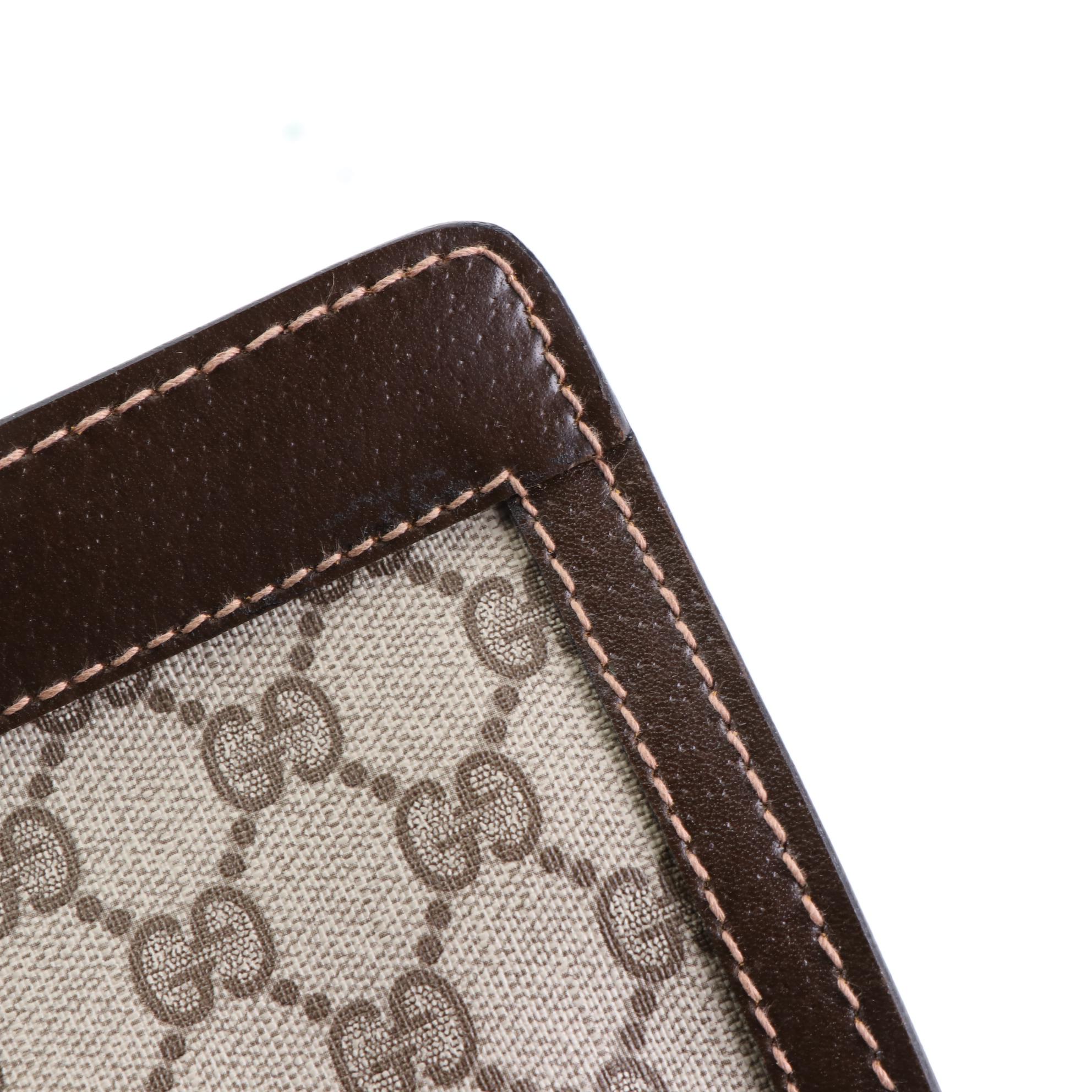 Gucci Parfums Web Oversized Pouch in GG Coated Canvas and Leather with Box