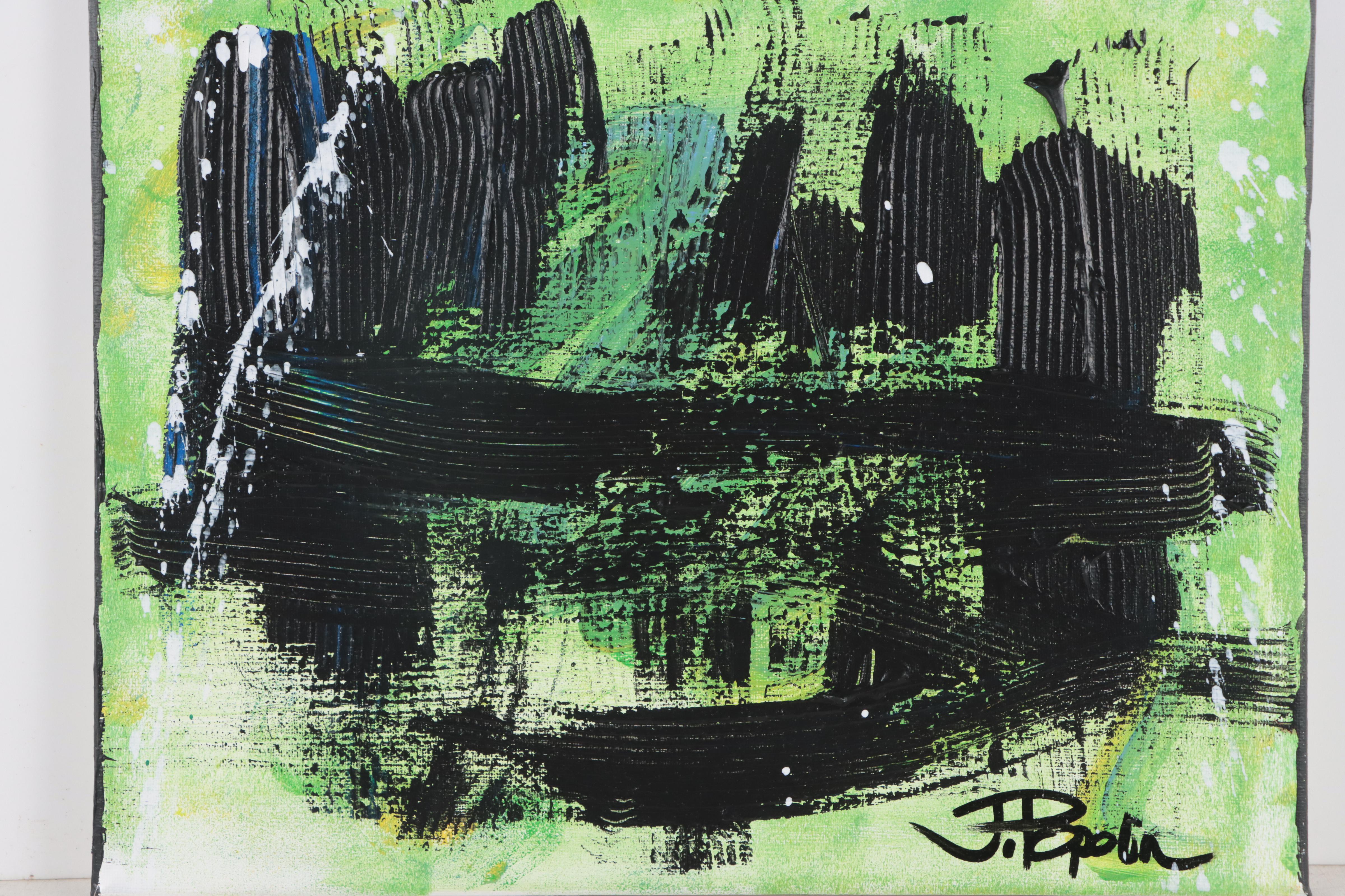 J. Popolin Acrylic Painting "March Madness," 21st Century