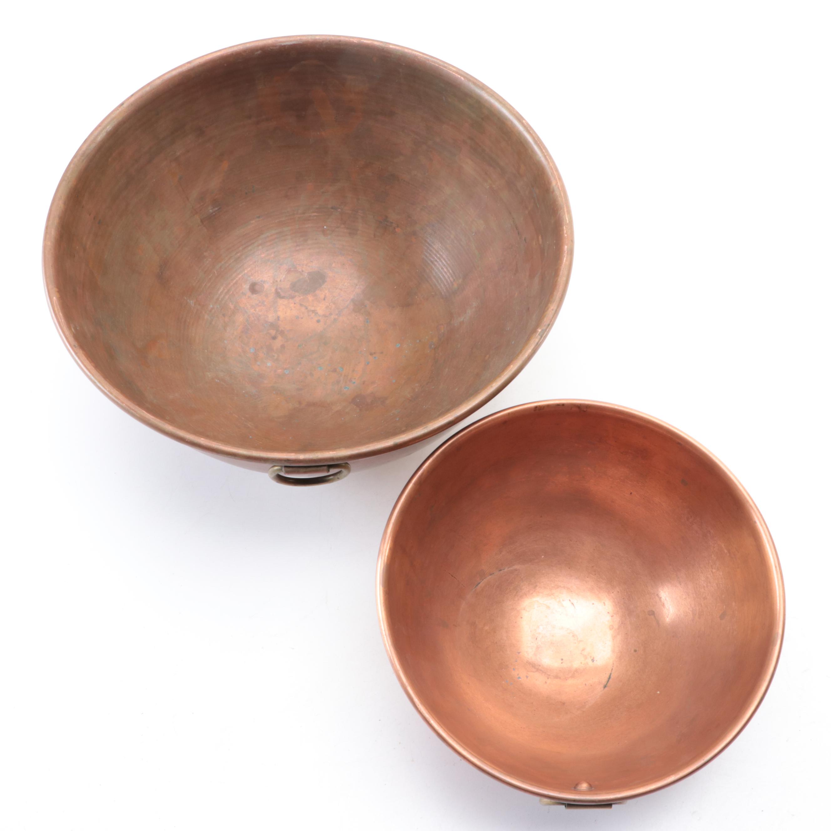 Copper Batter Bowls with Brass Rings