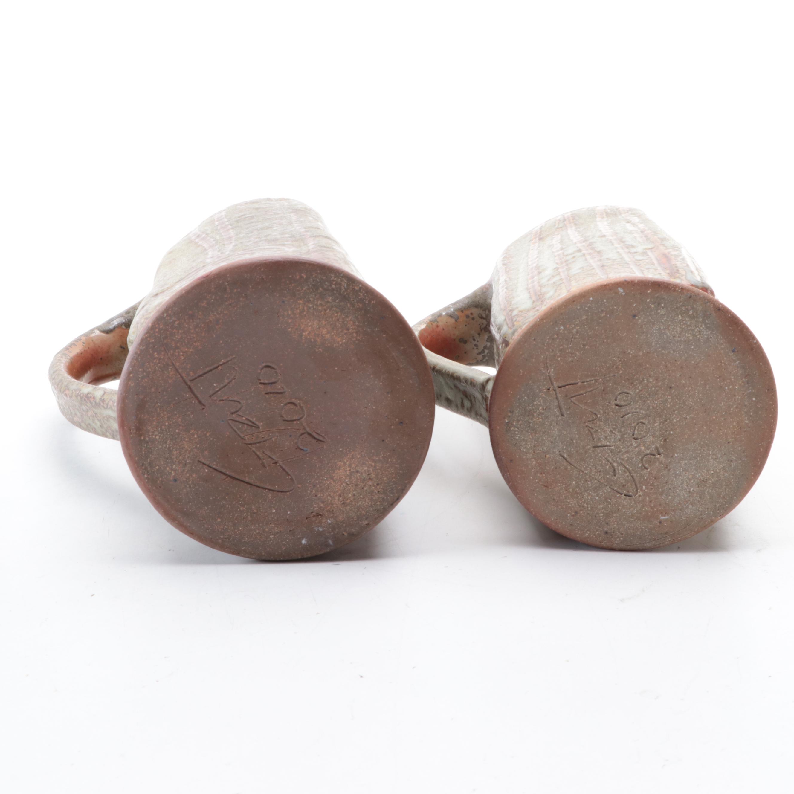 Mikasa Potters Art Tray with Studio Pottery Mugs and Bowl