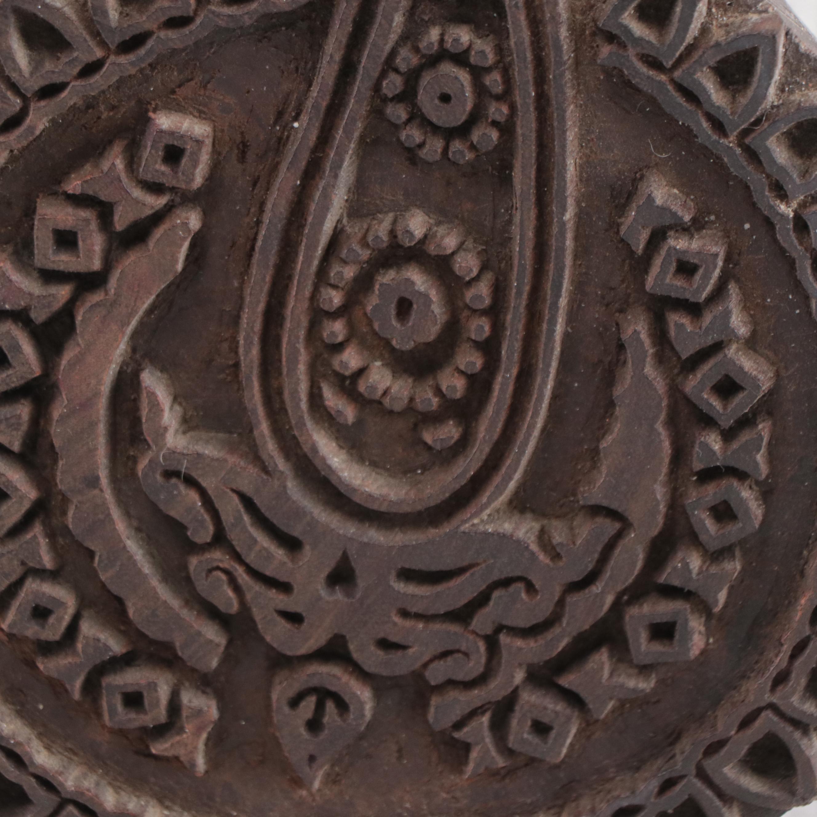 Southeast Asian Carved Wood Cloth Stamp