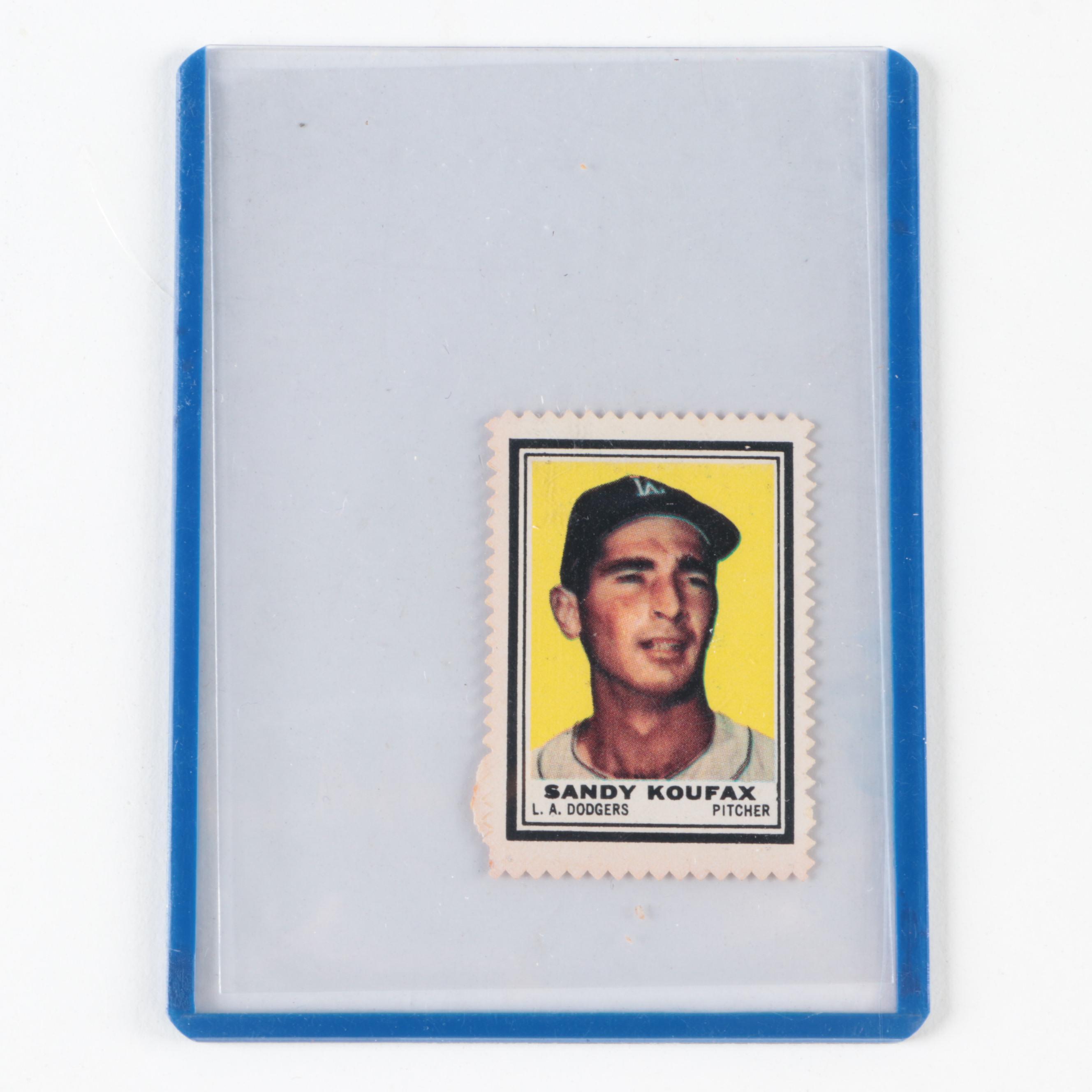 1962 Topps Stamps with Mickey Mantle, Sandy Koufax and Willie Mays