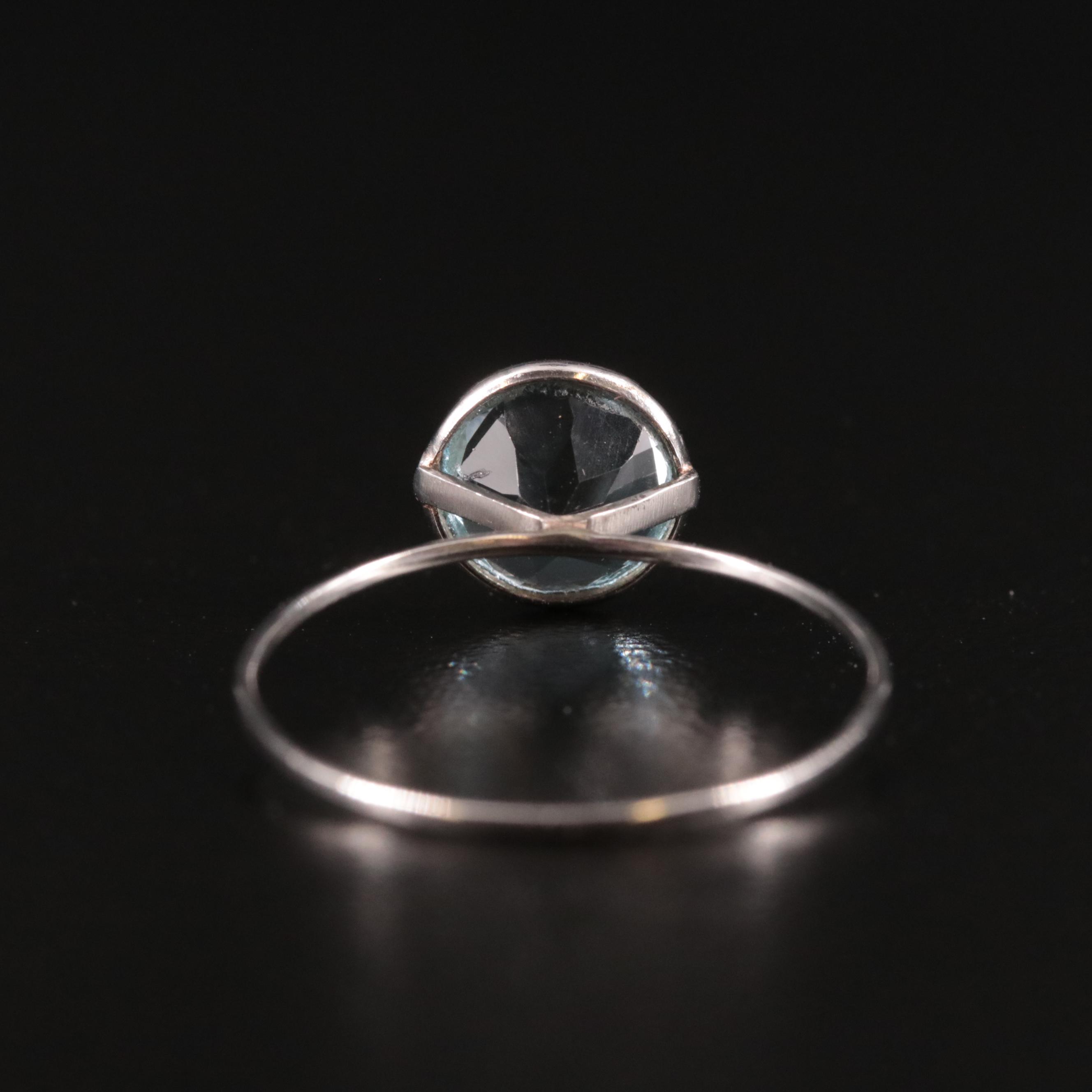 14K Blue Topaz Solitaire Ring