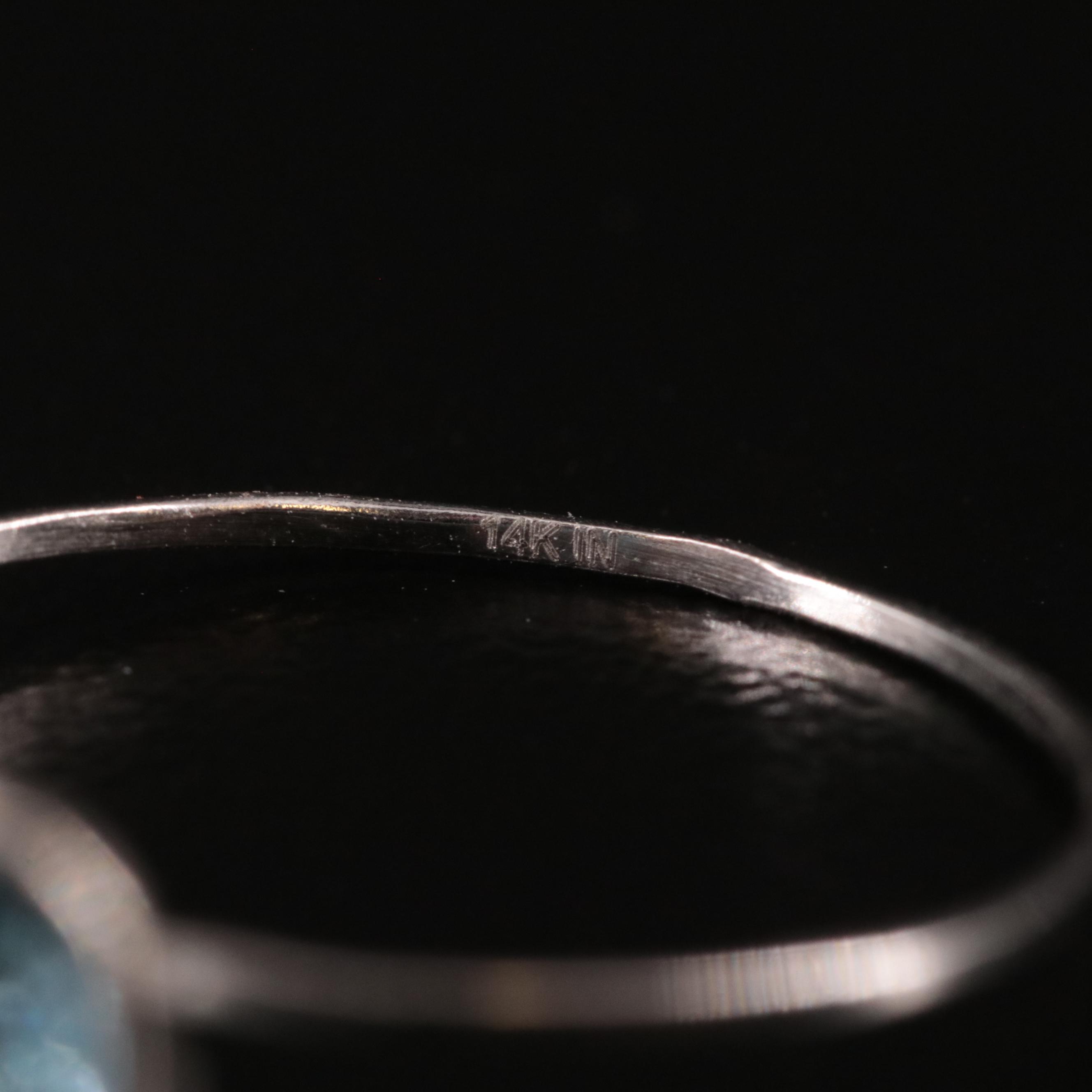 14K Blue Topaz Solitaire Ring