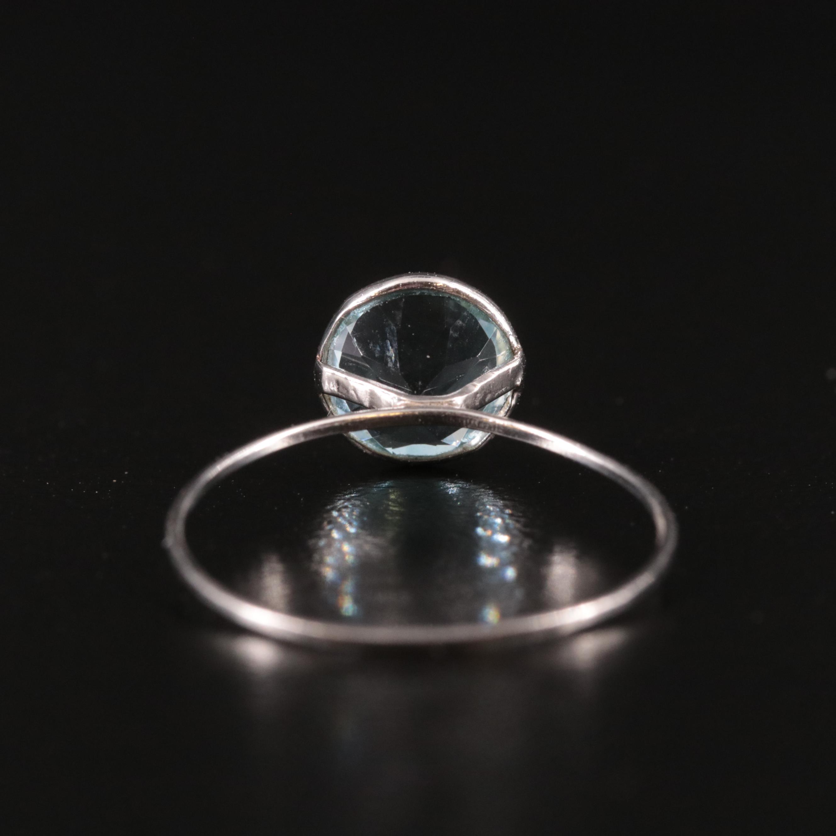 14K Blue Topaz Solitaire Ring