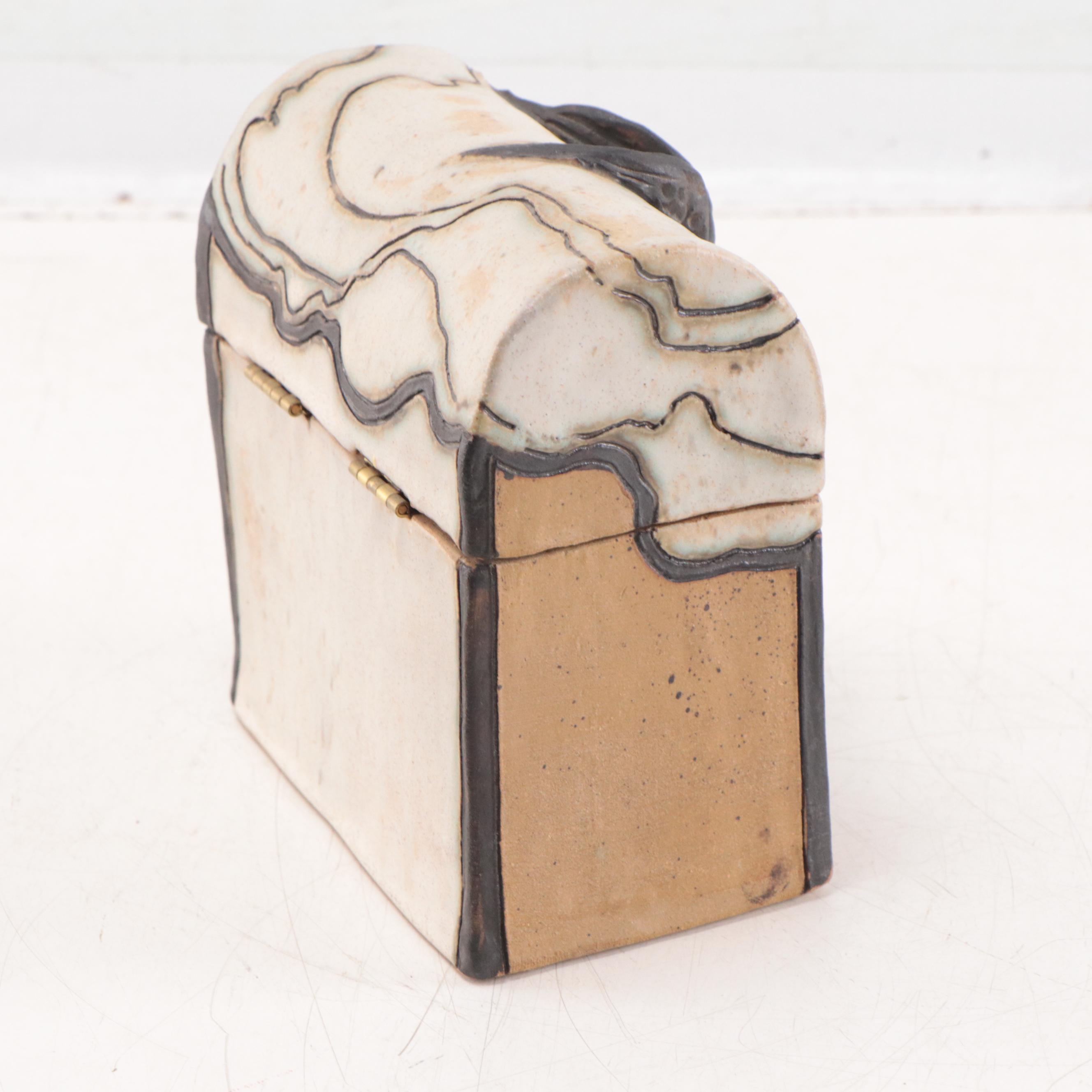 Mary Ann Wurst Hand Built Ceramic Box, Circa 1990