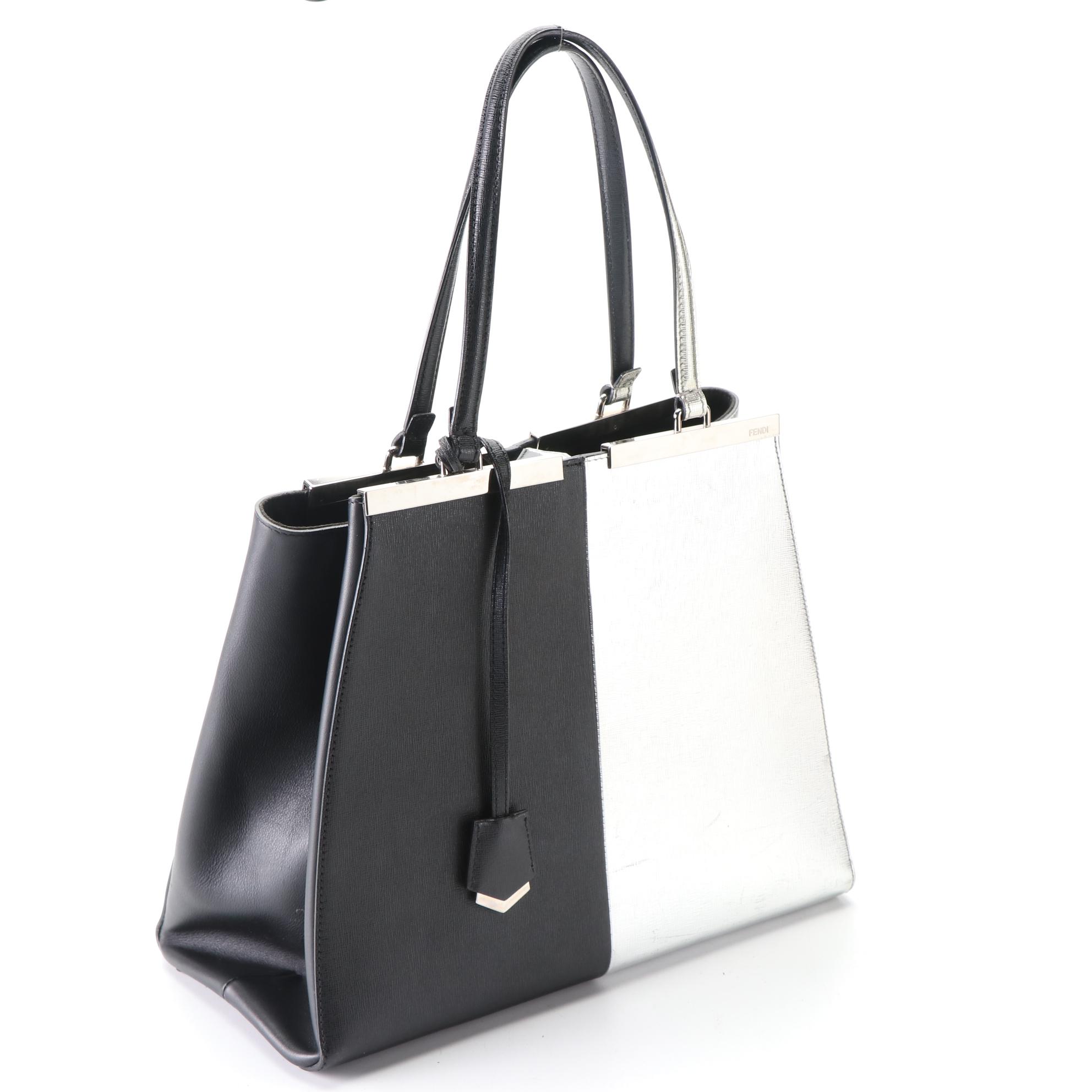 Fendi Large 3Jours Tote Bag in Bicolor Leather