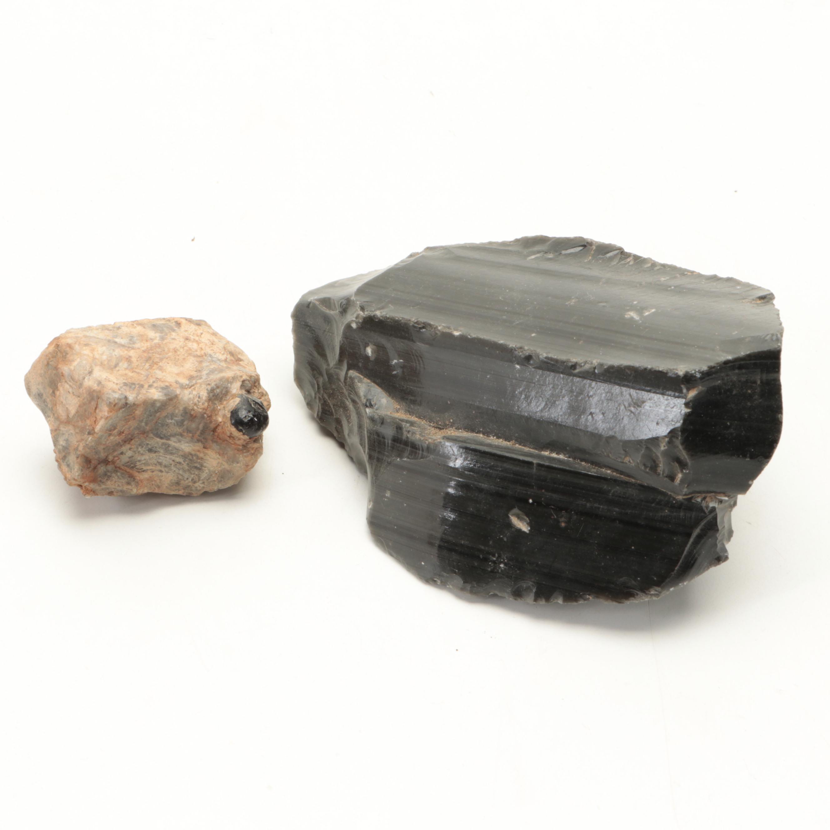 Tumbled and Rough Obsidian and Other Mineral Specimens