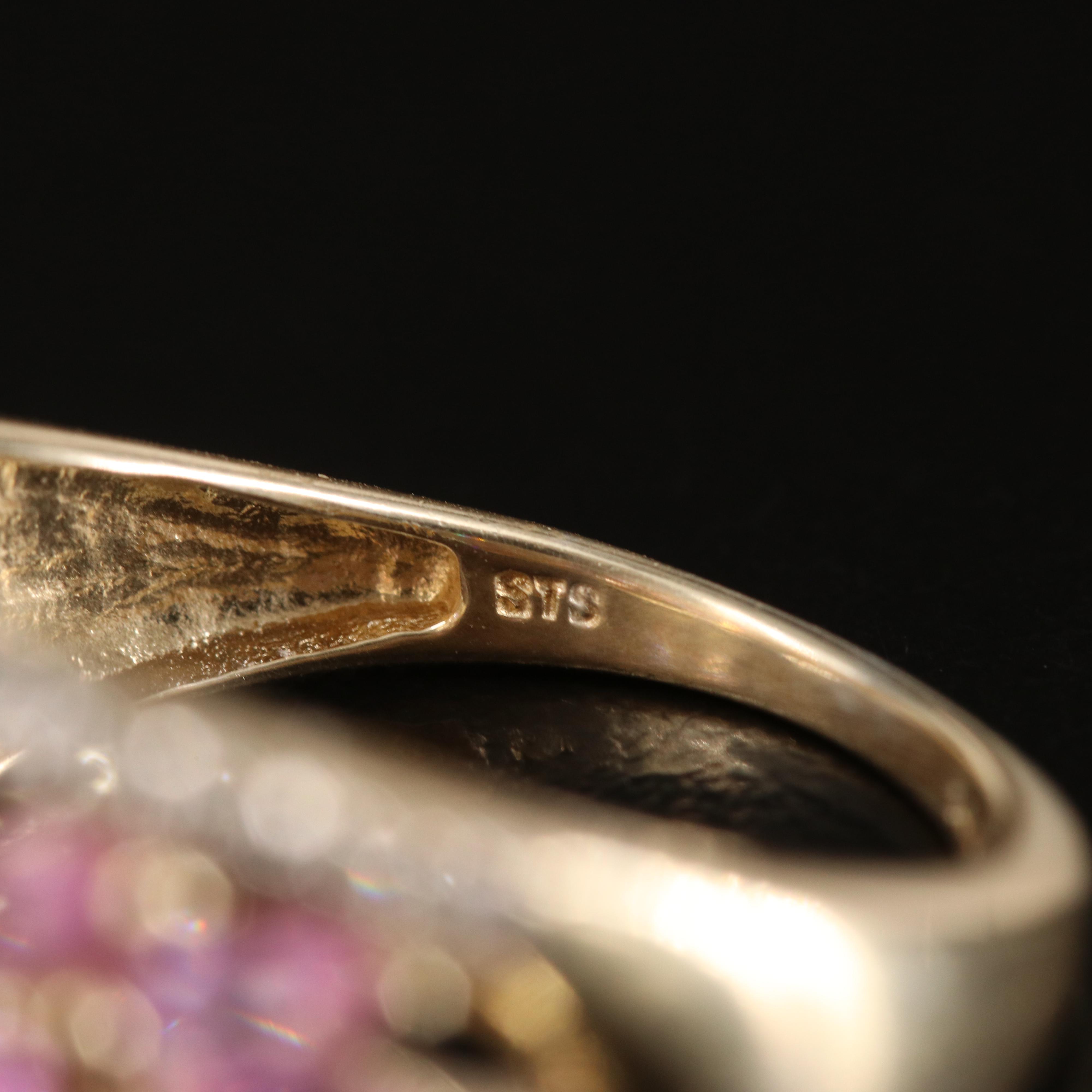 14K Sapphire and Diamond Floral Ring