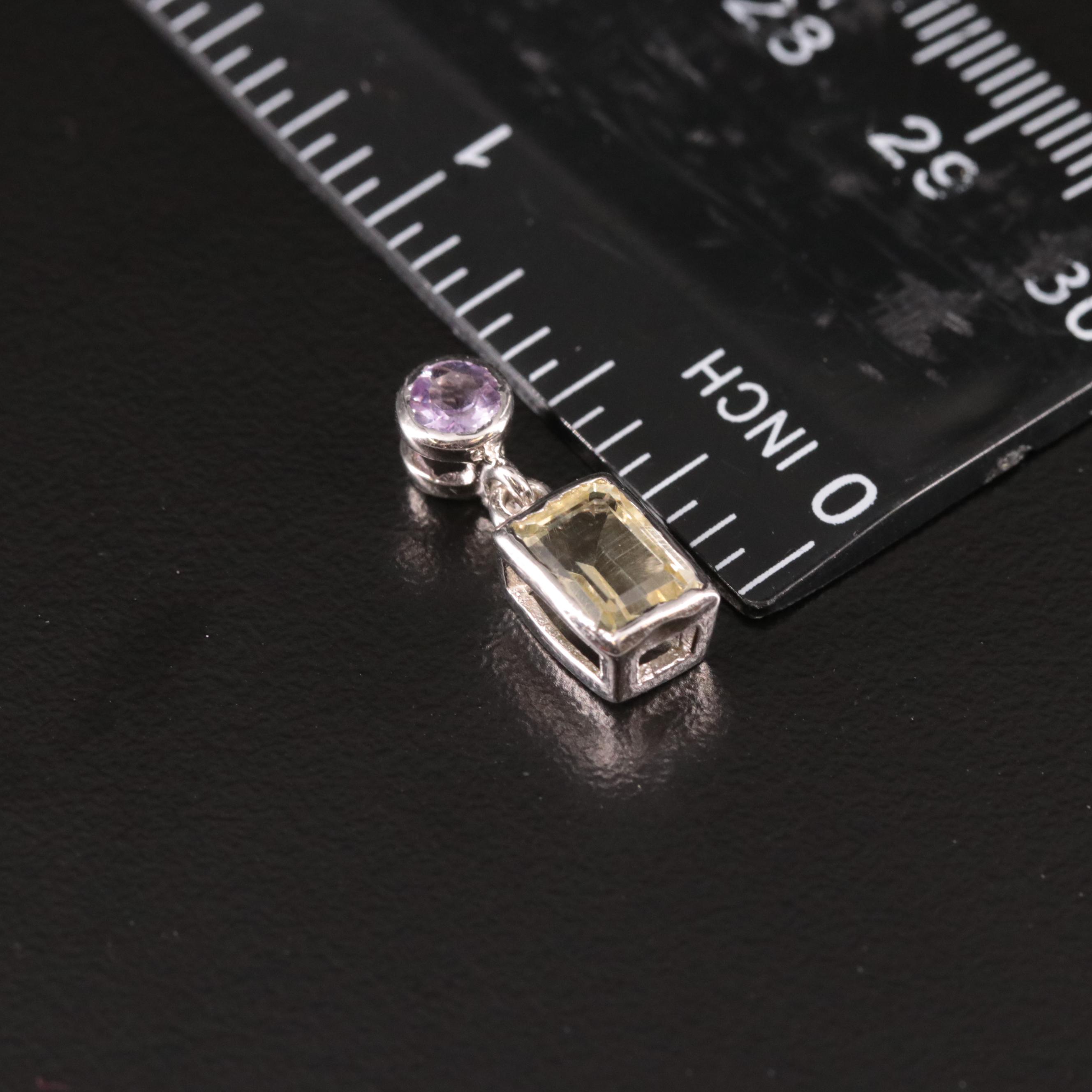 Sterling Amethyst and Citrine Pendant
