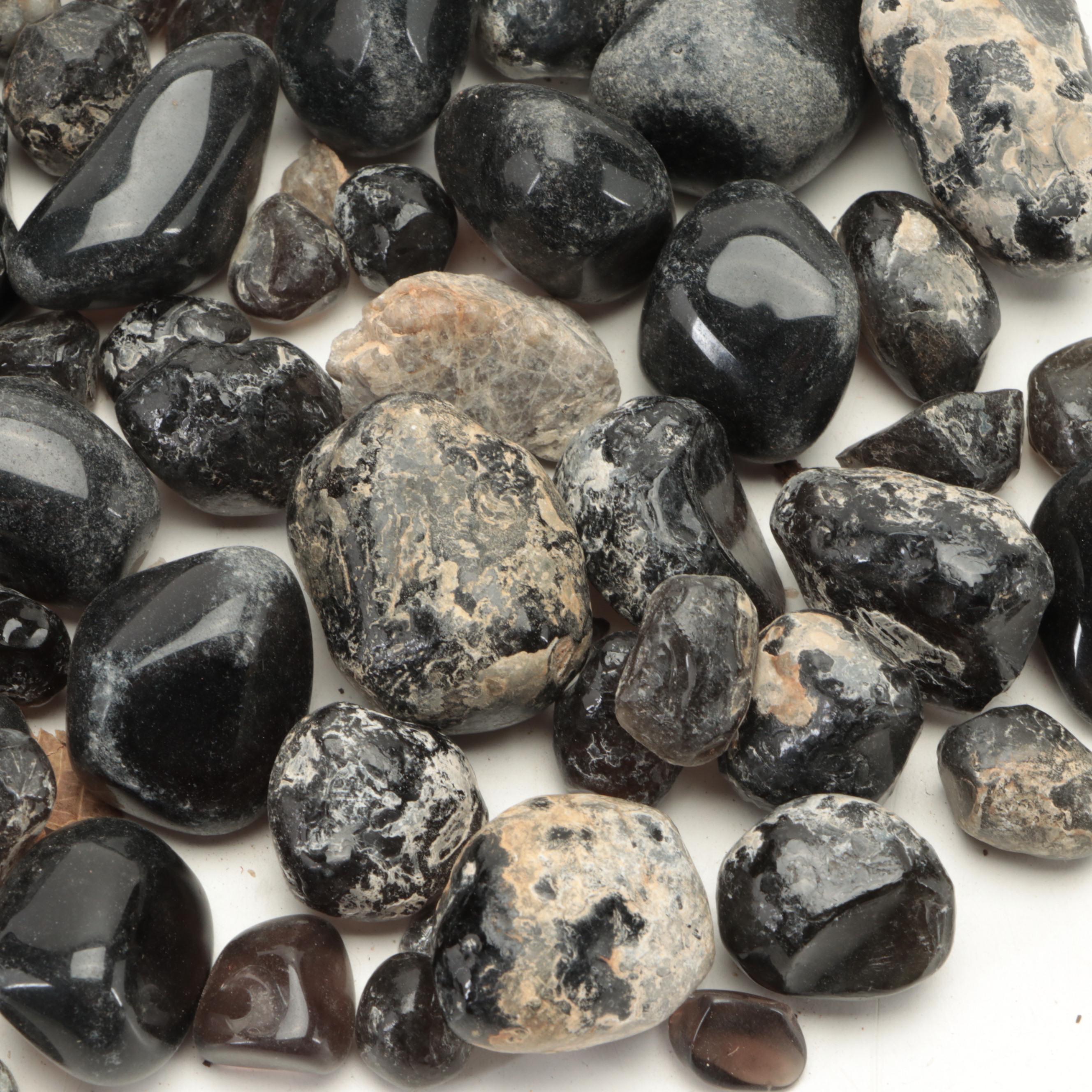 Tumbled and Rough Obsidian and Other Mineral Specimens