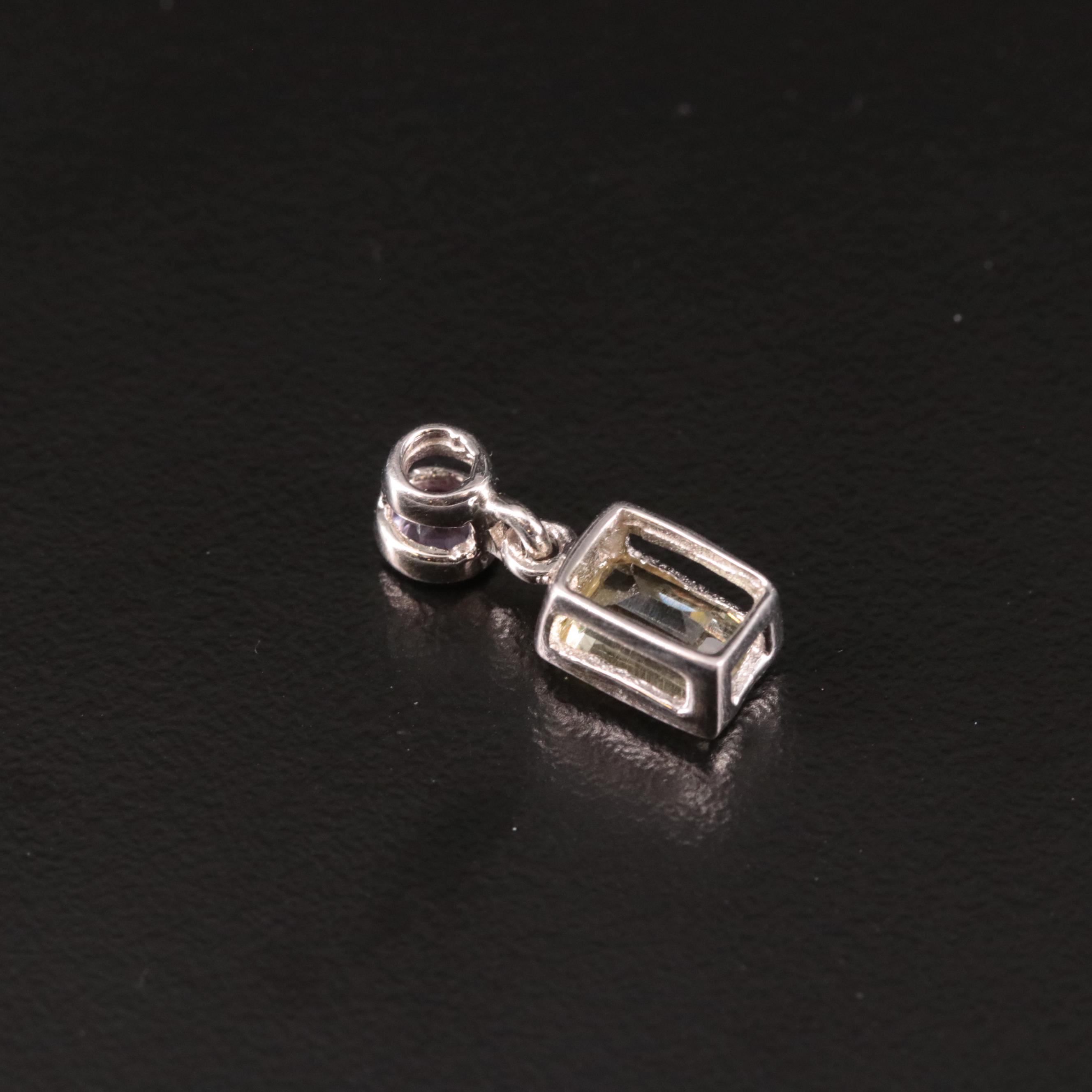 Sterling Amethyst and Citrine Pendant