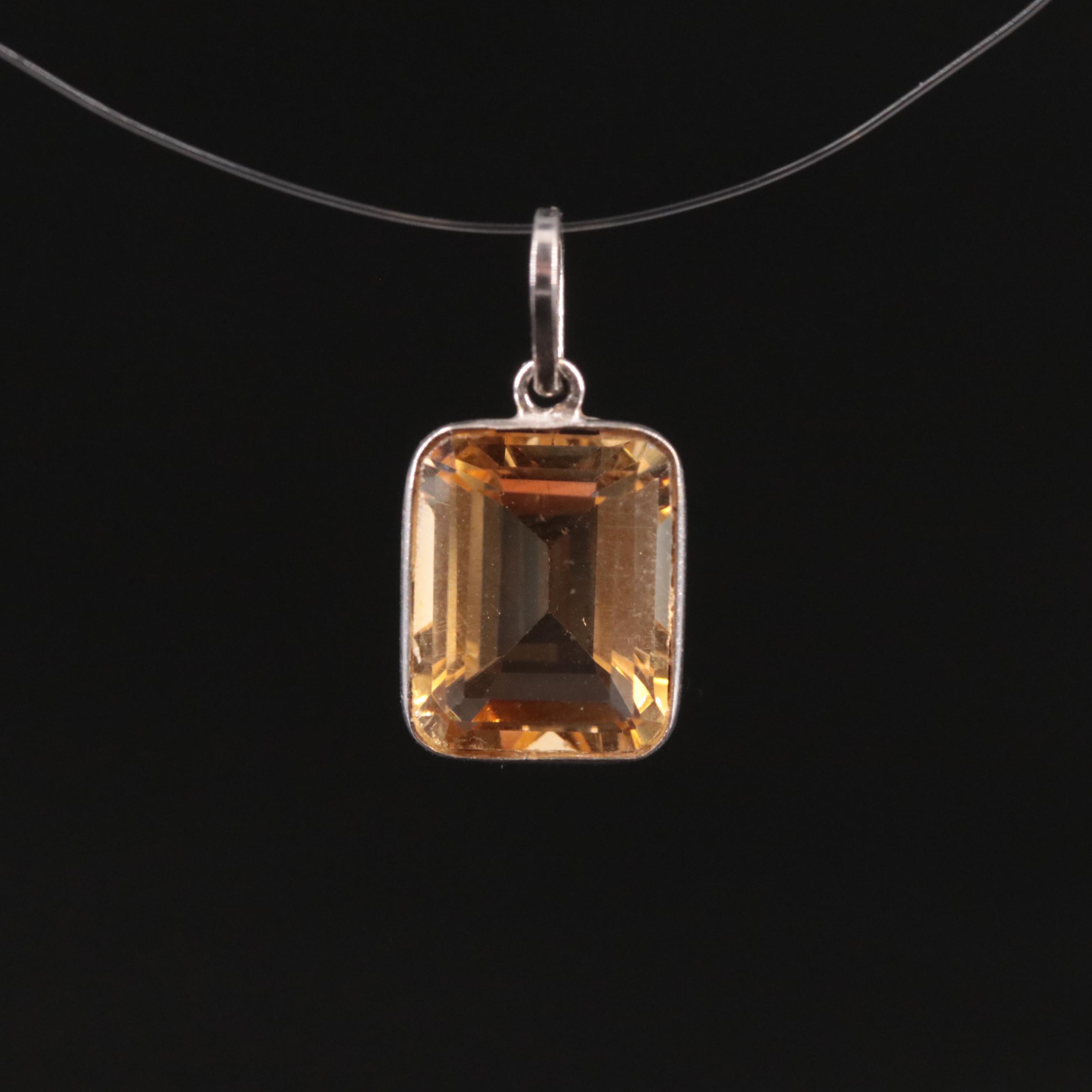 14K Citrine Pendant