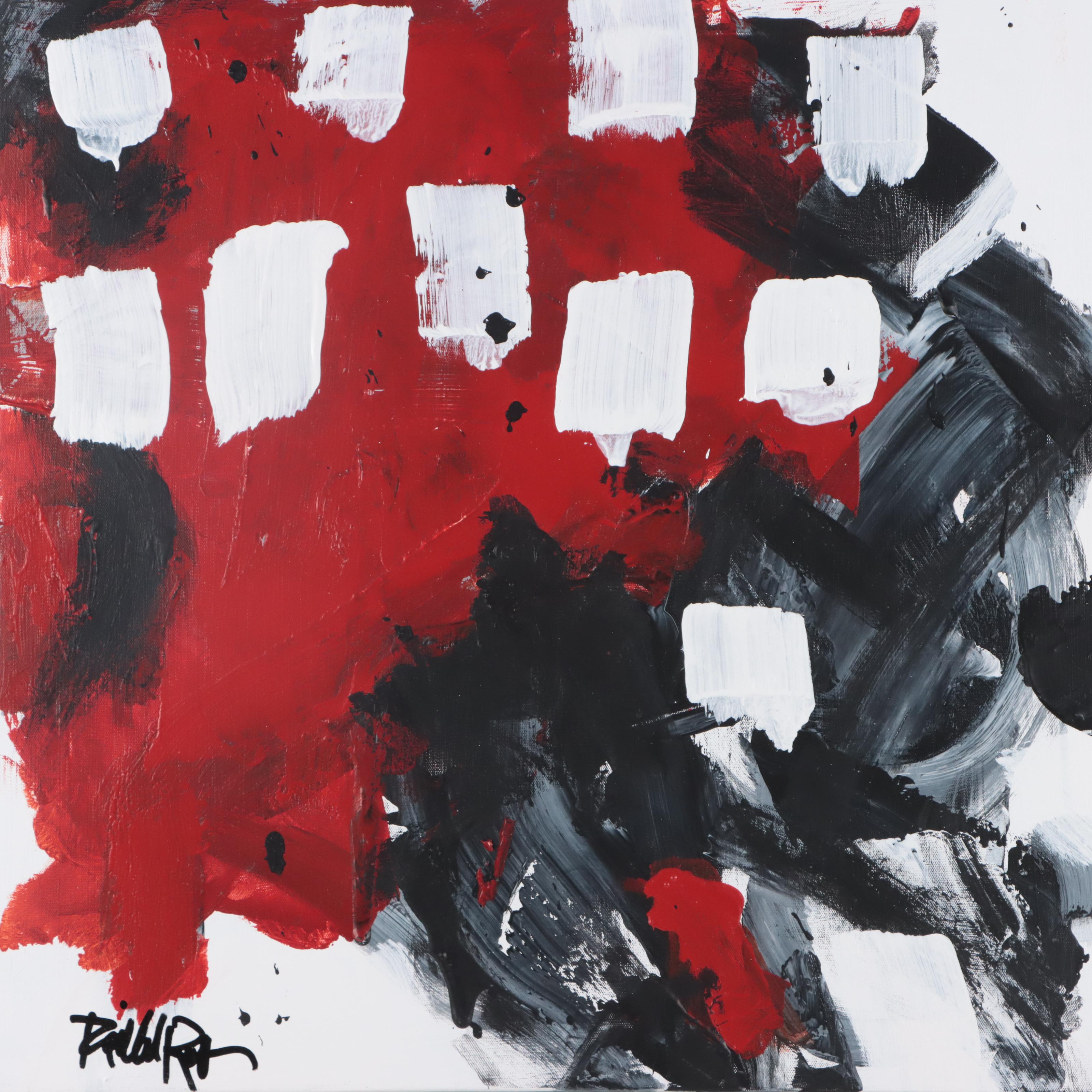 Robbie Kemper Abstract Acrylic Painting "11 Squares," 21st Century