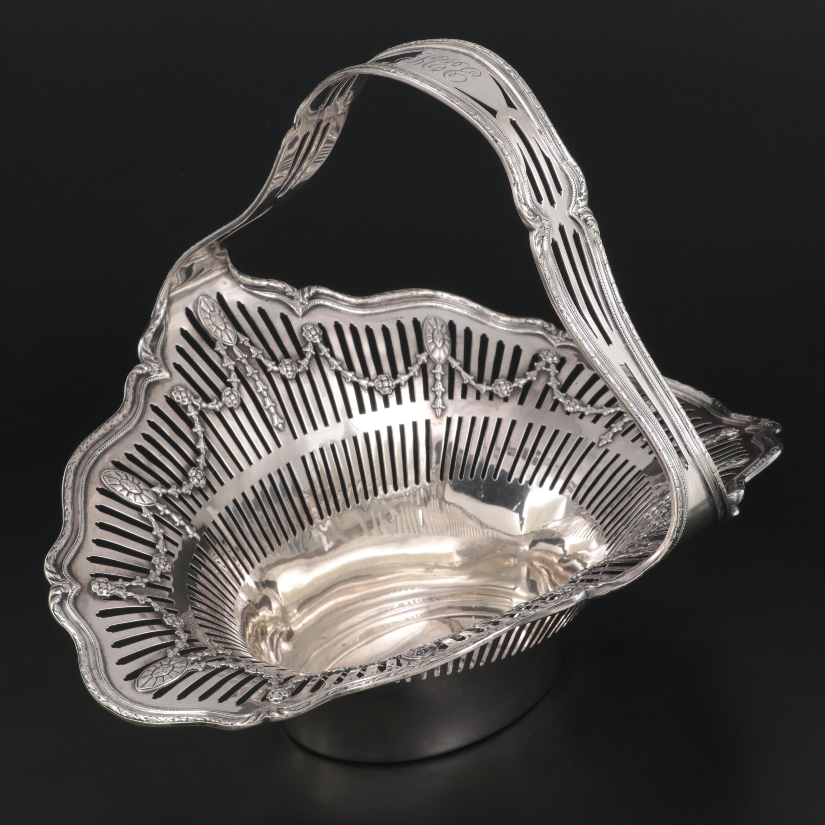 Shreve & Co. Reticulated Adams Style Sterling Silver Basket Centerpiece