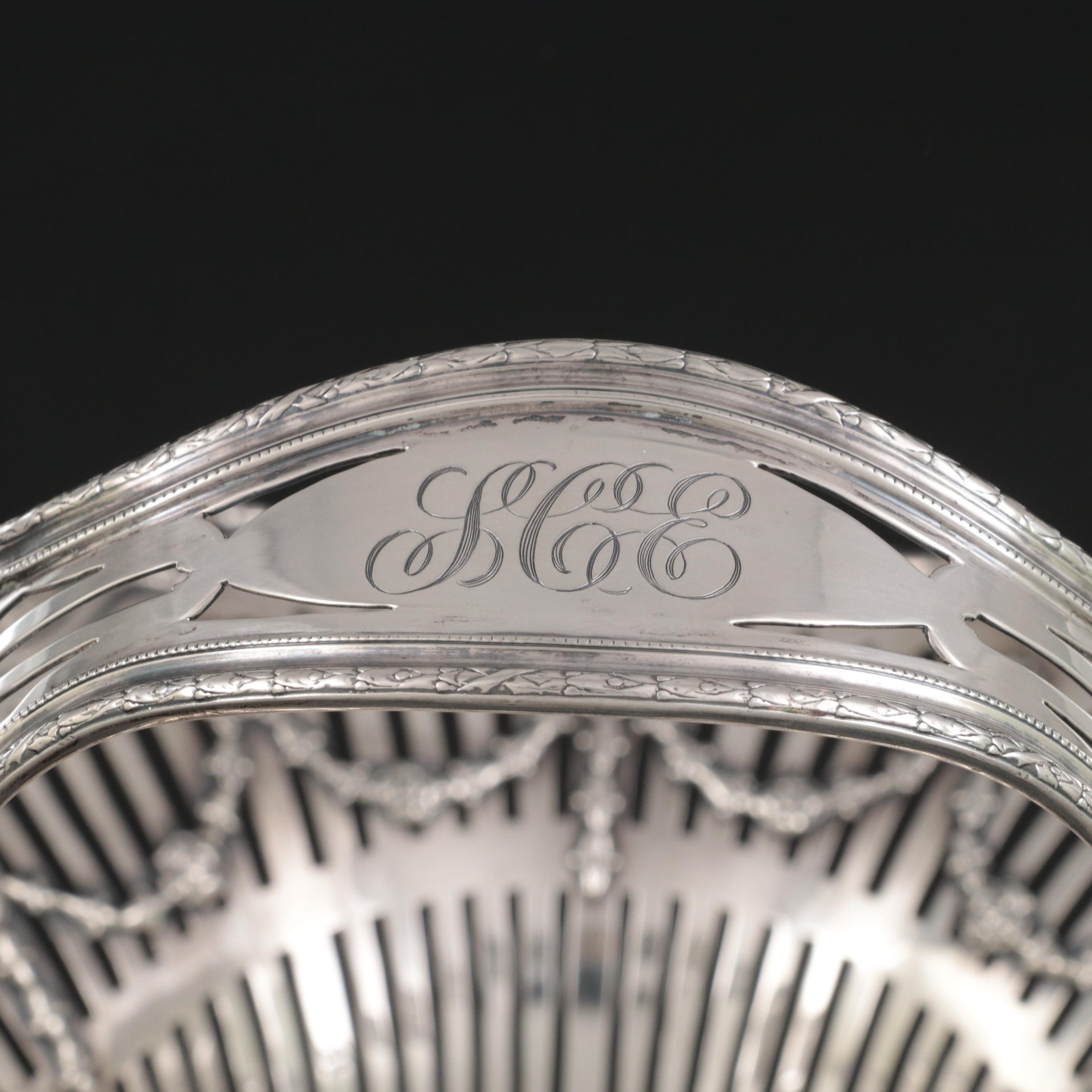 Shreve & Co. Reticulated Adams Style Sterling Silver Basket Centerpiece