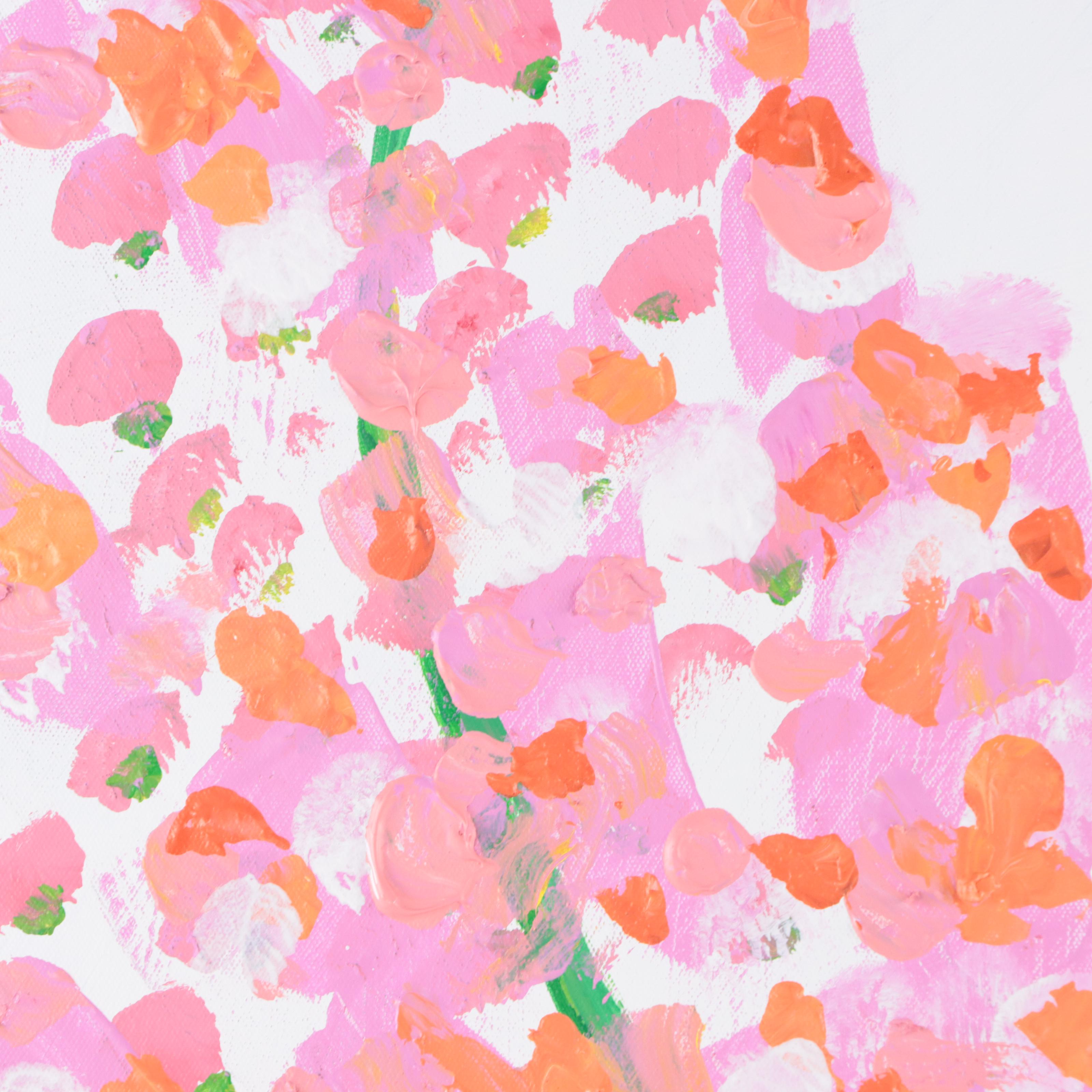 J. Popolin Acrylic Painting "This Bud's For You," 21st Century