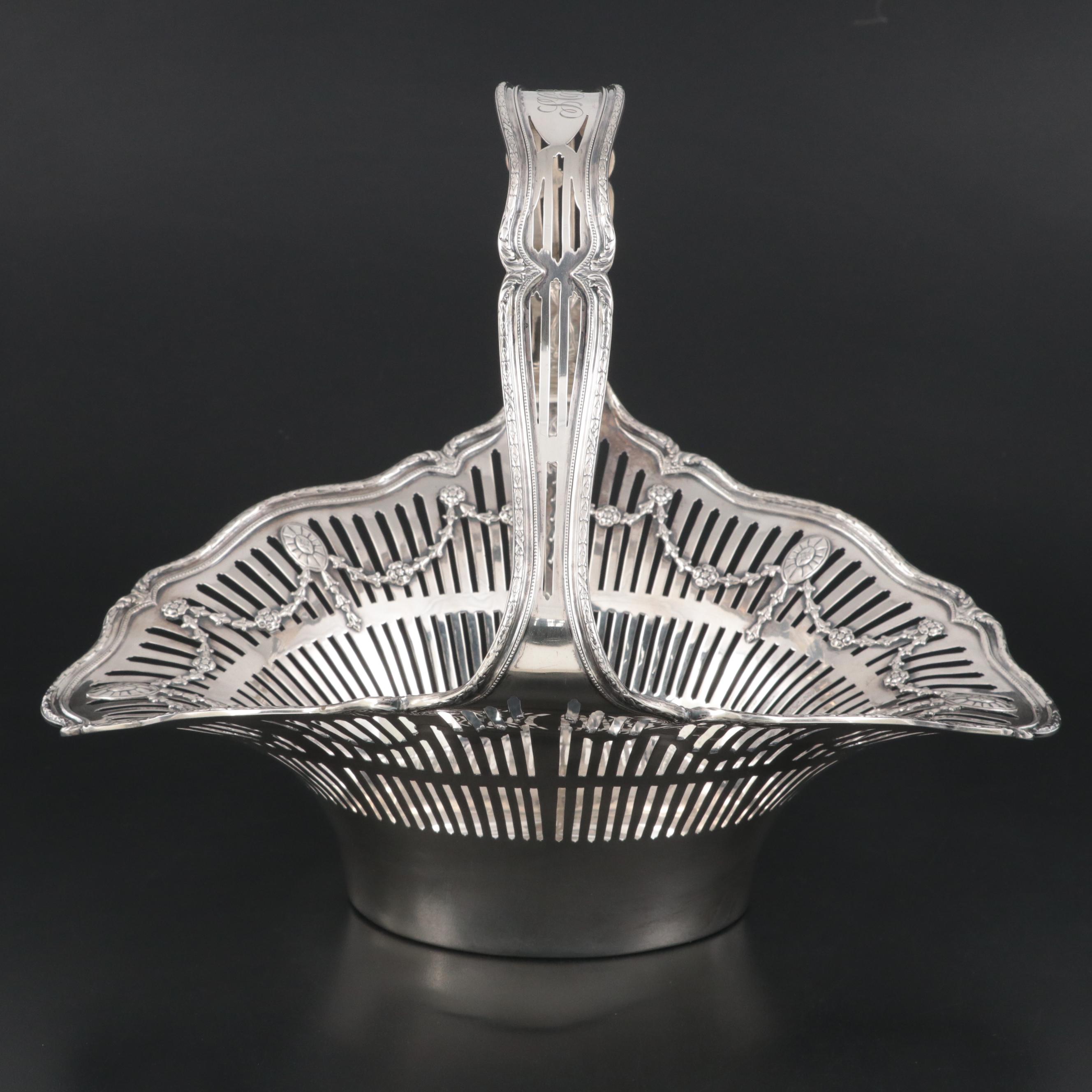 Shreve & Co. Reticulated Adams Style Sterling Silver Basket Centerpiece