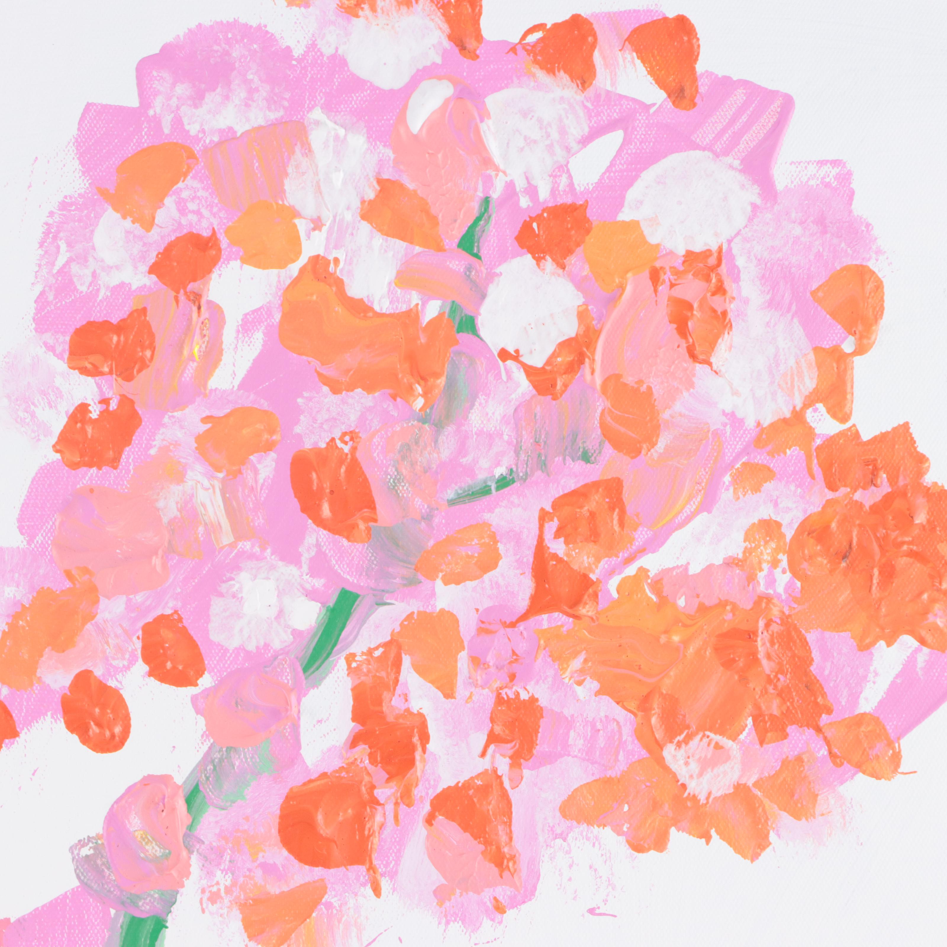 J. Popolin Acrylic Painting "This Bud's For You," 21st Century