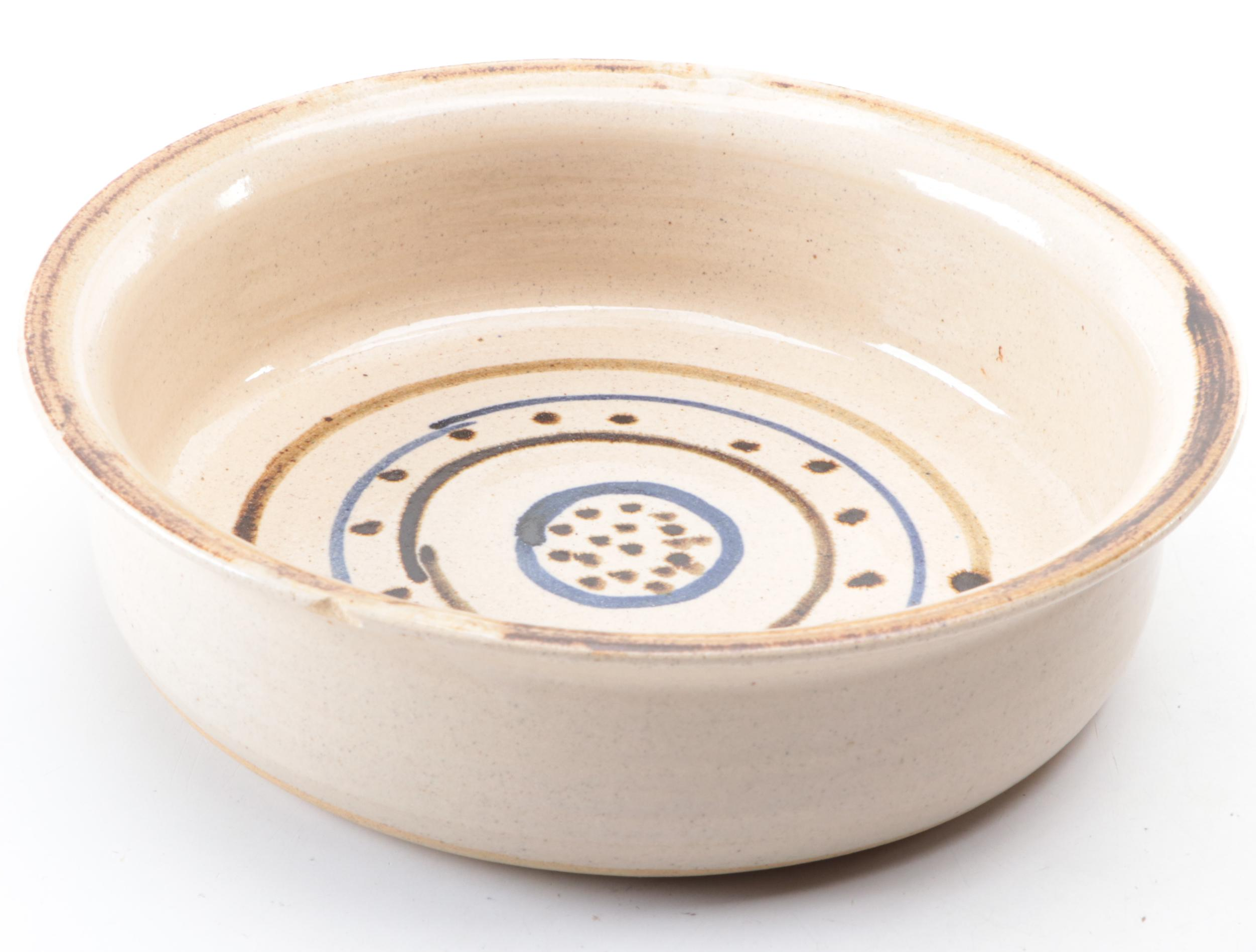 Studio Pottery Serving Bowl and Mugs