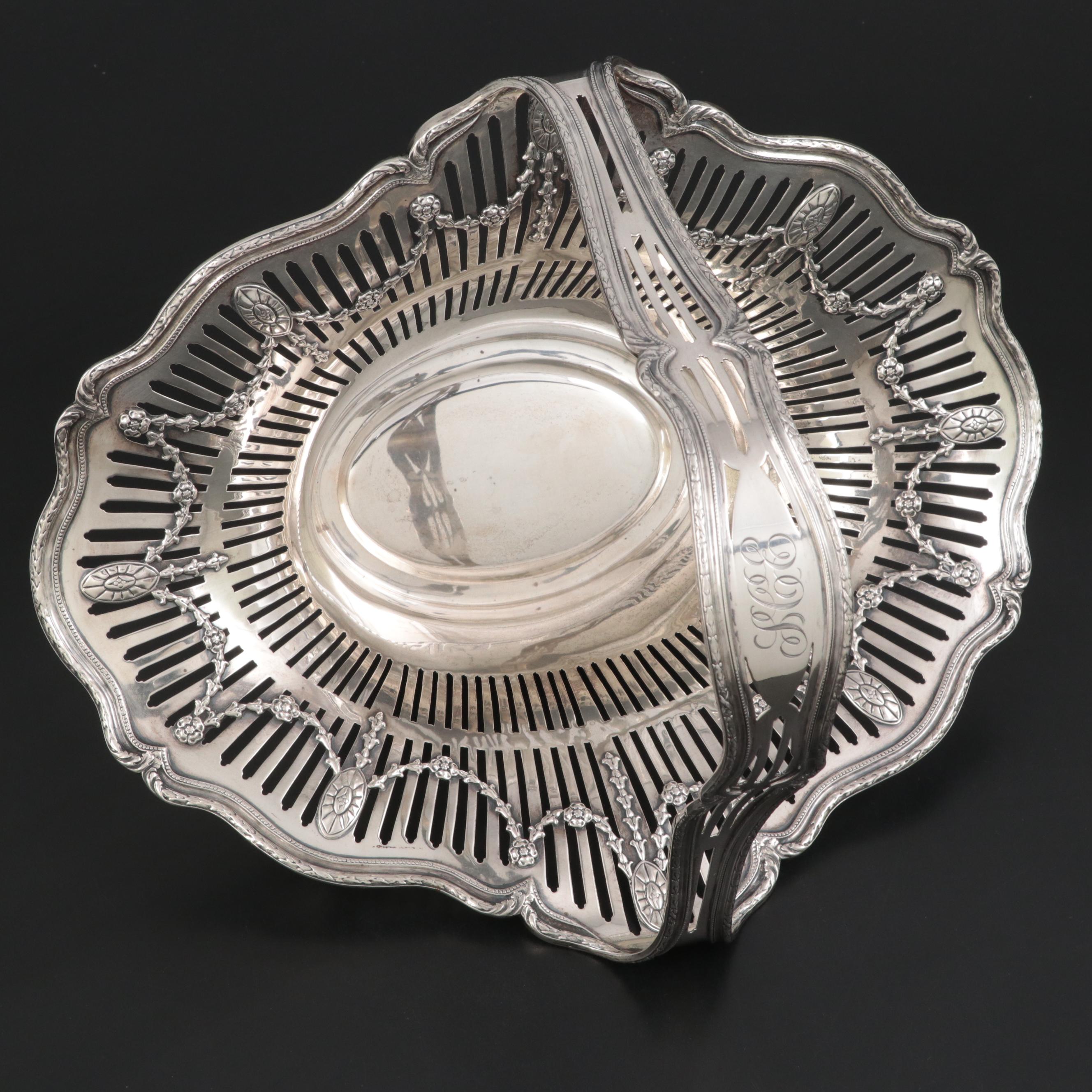 Shreve & Co. Reticulated Adams Style Sterling Silver Basket Centerpiece