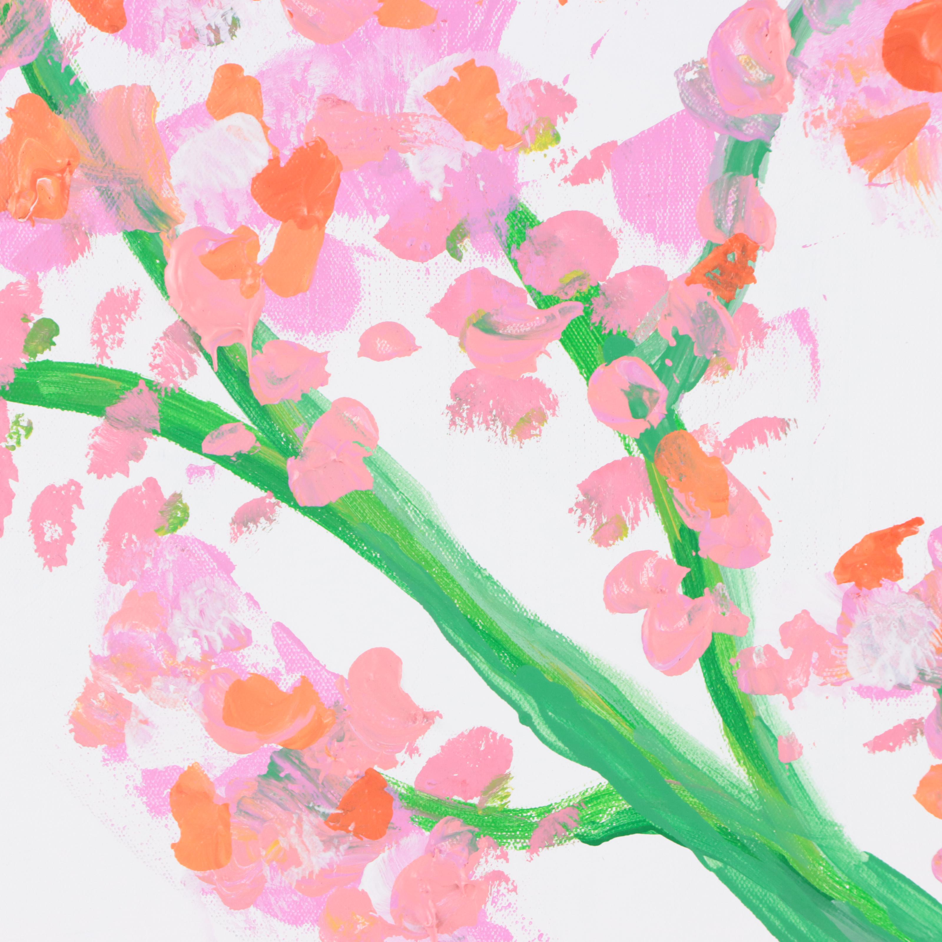 J. Popolin Acrylic Painting "This Bud's For You," 21st Century