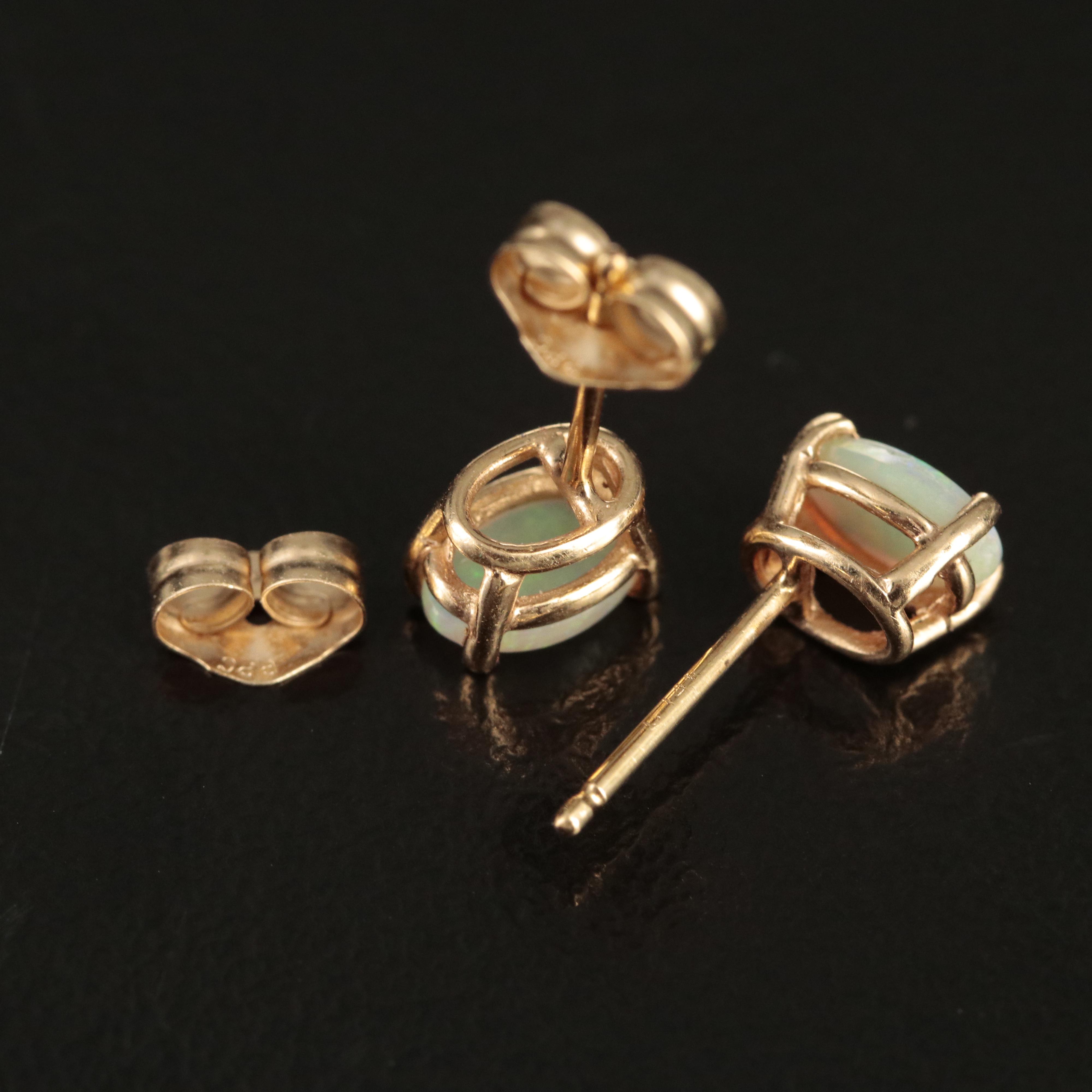 14K Opal Stud Earrings