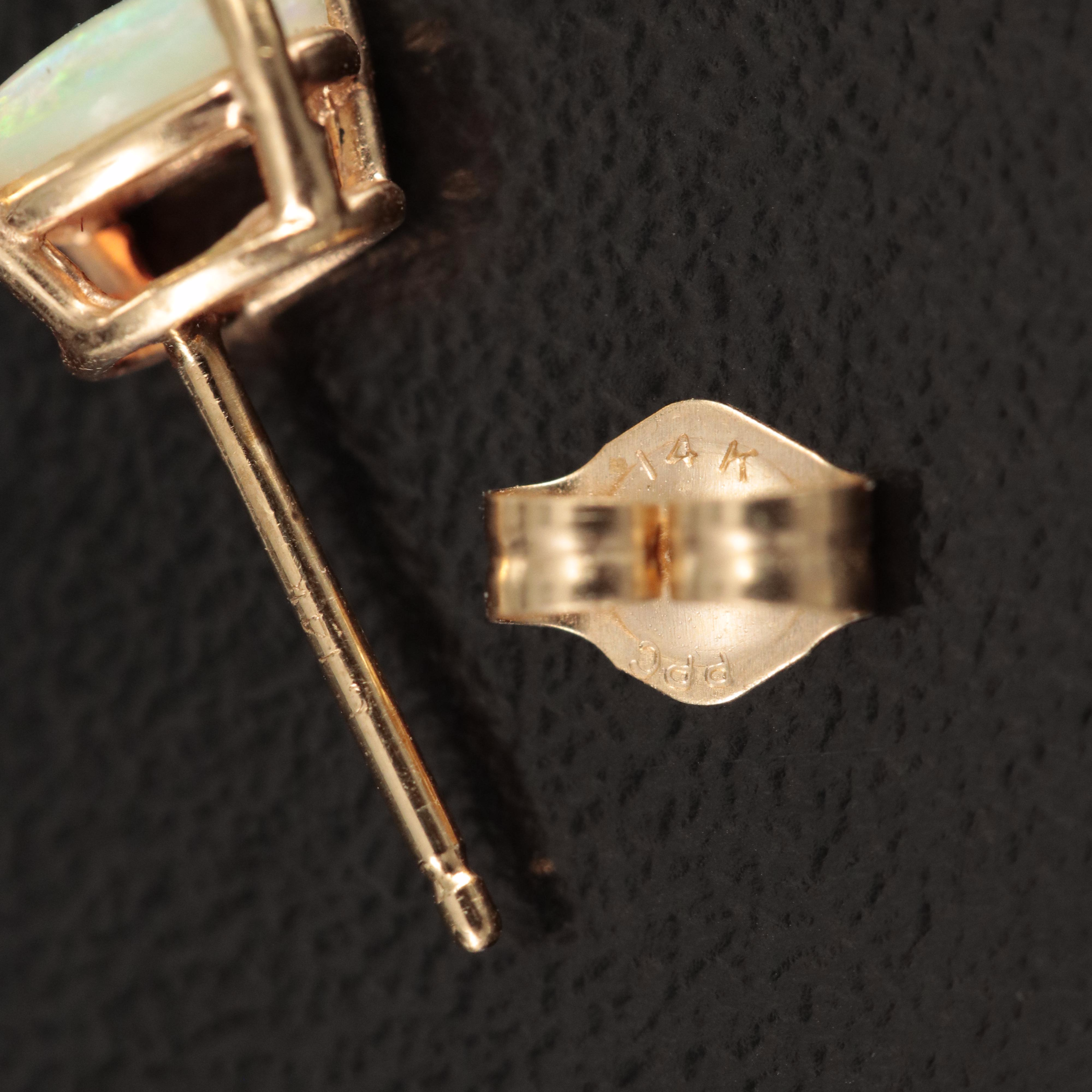 14K Opal Stud Earrings