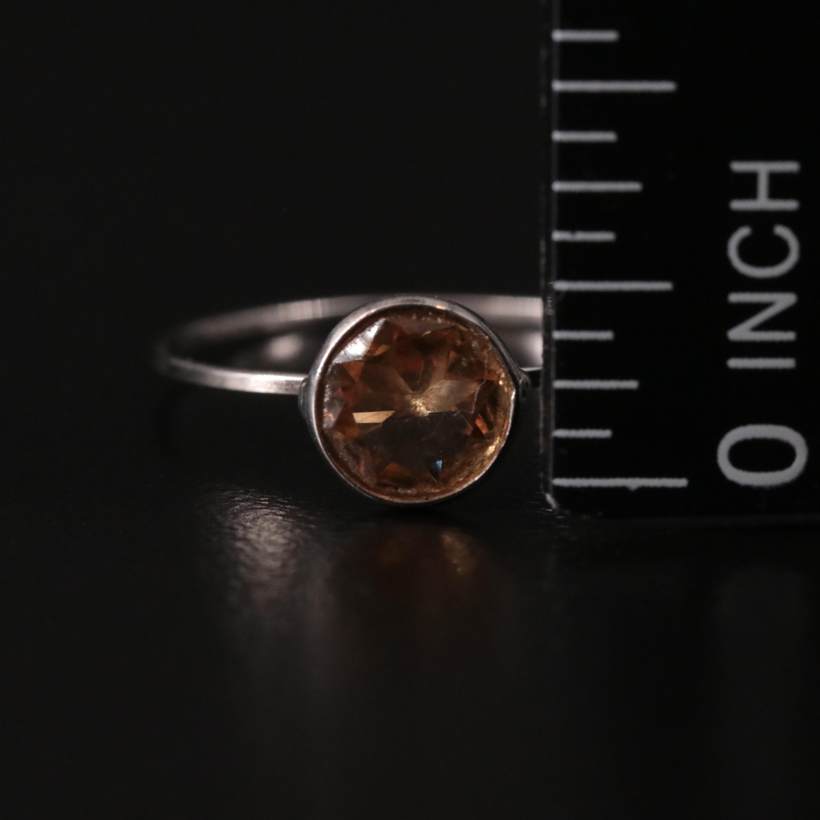 14K Citrine Solitaire Ring