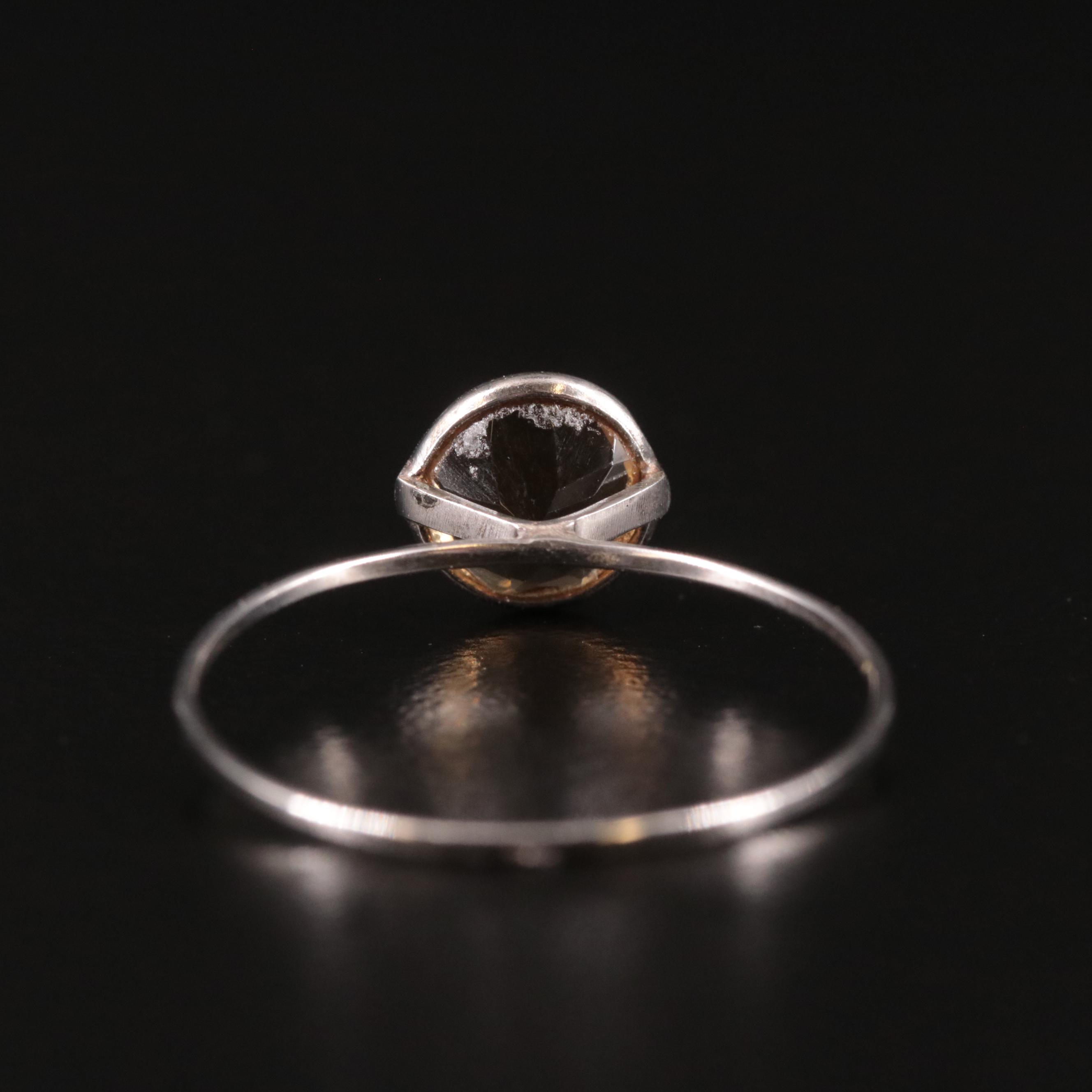 14K Citrine Solitaire Ring