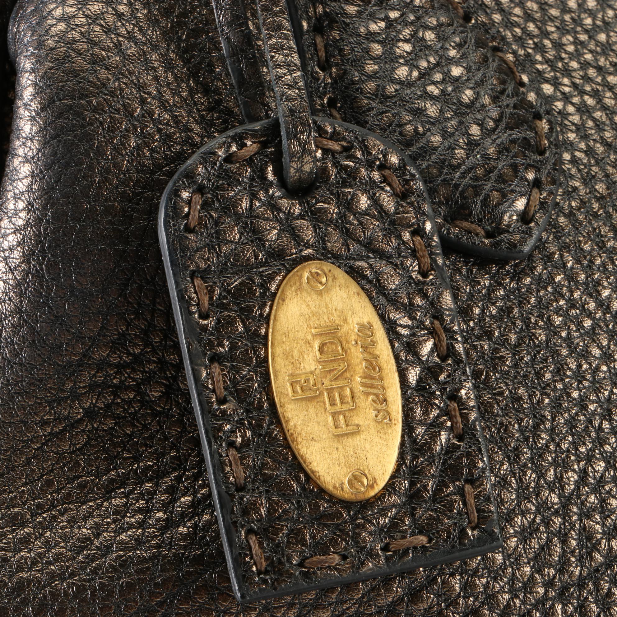 Fendi Selleria Metallic Grain Leather Doctor Bag